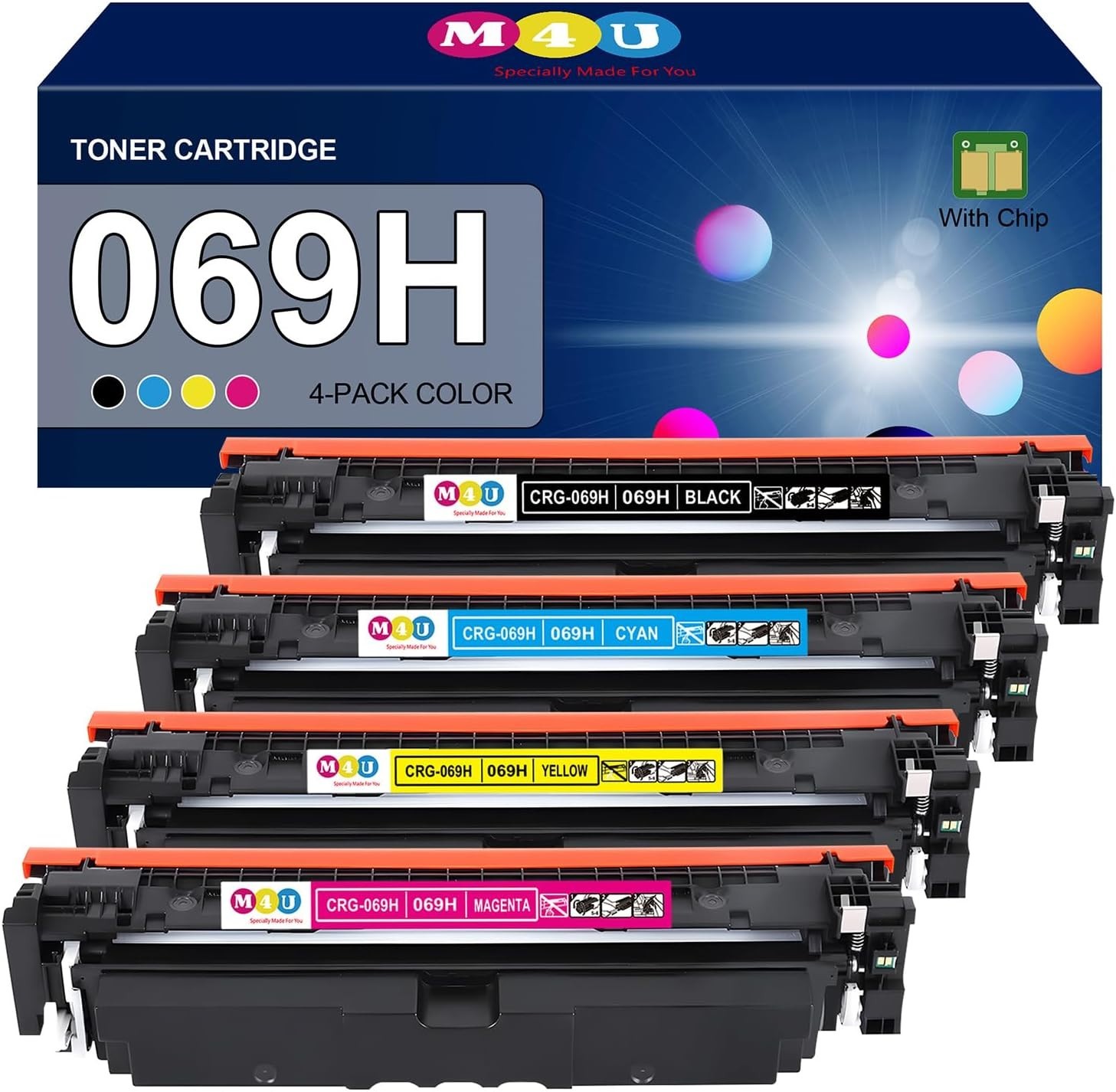 069H Toner Cartridge Set Compatible Replacement for Canon 069 069H 4 Pack