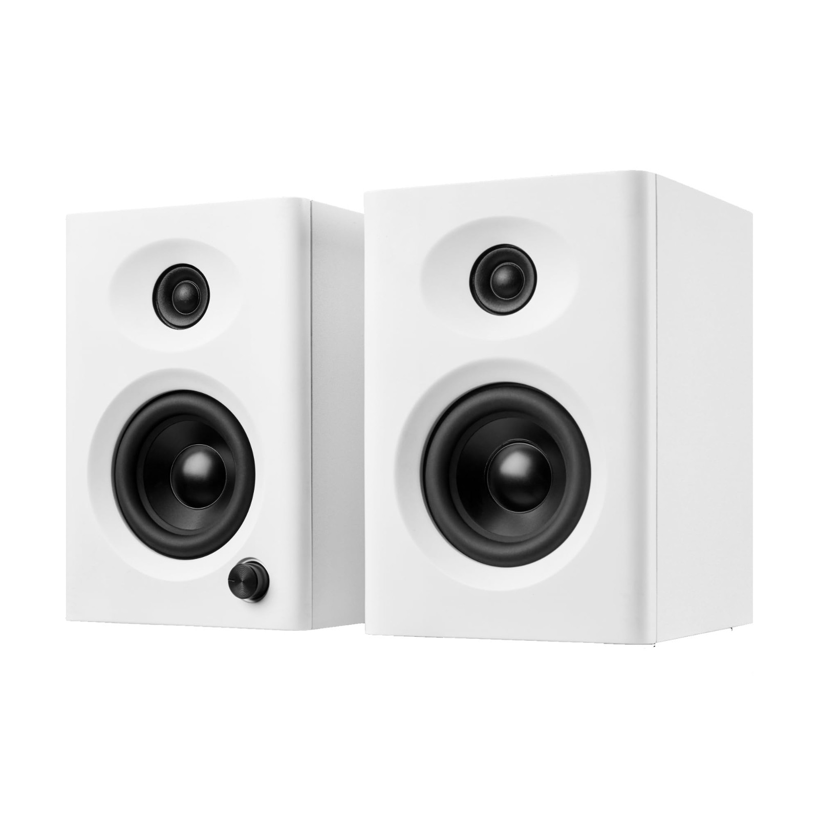 High-Quality Powered Desktop Speakers for PC & Music - White Pair, Great Sound