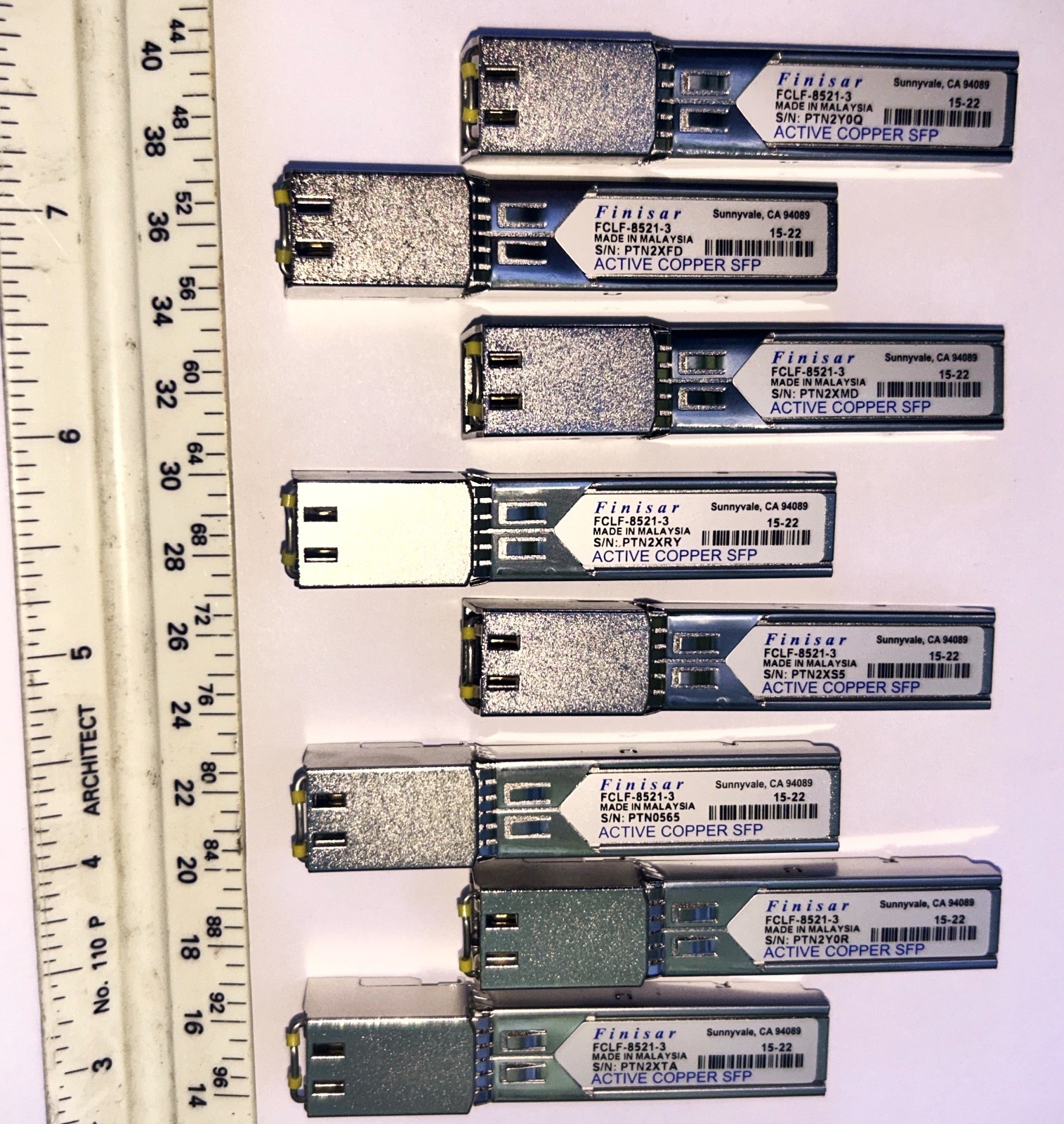 Lot of 8 Finisar FCLF-8521-3 Gigabit Copper SFP Pulled & Tested