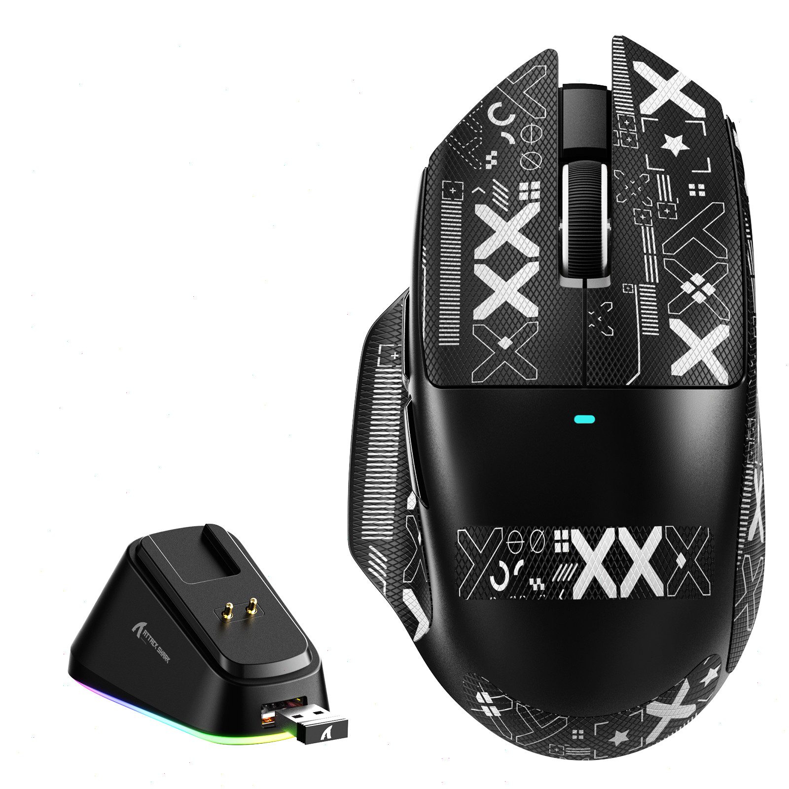 ATTACK SHARK V6 65g Superlight Wireless Gaming Mouse with RGB Magnetic Charging