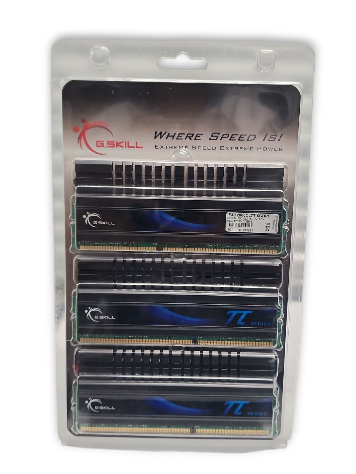 G.SKILL PI Series 6GB (3 x 2GB) DDR3 1600 (PC3 12800) Desktop Memory Model F3-12