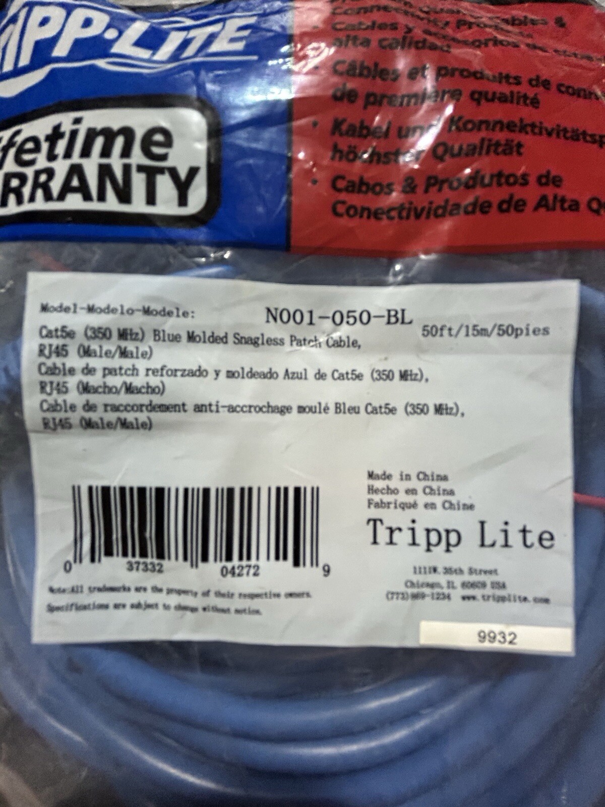 Tripp Lite N001-050-bl Tripp Lite - Patch Cable Rj-45 [m] 50 Ft