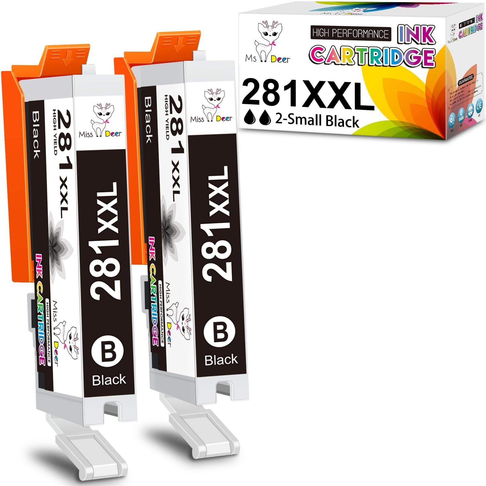 Miss Deer Compatible 281 Black Ink Cartridges Replacement for Canon CLI-281XX...