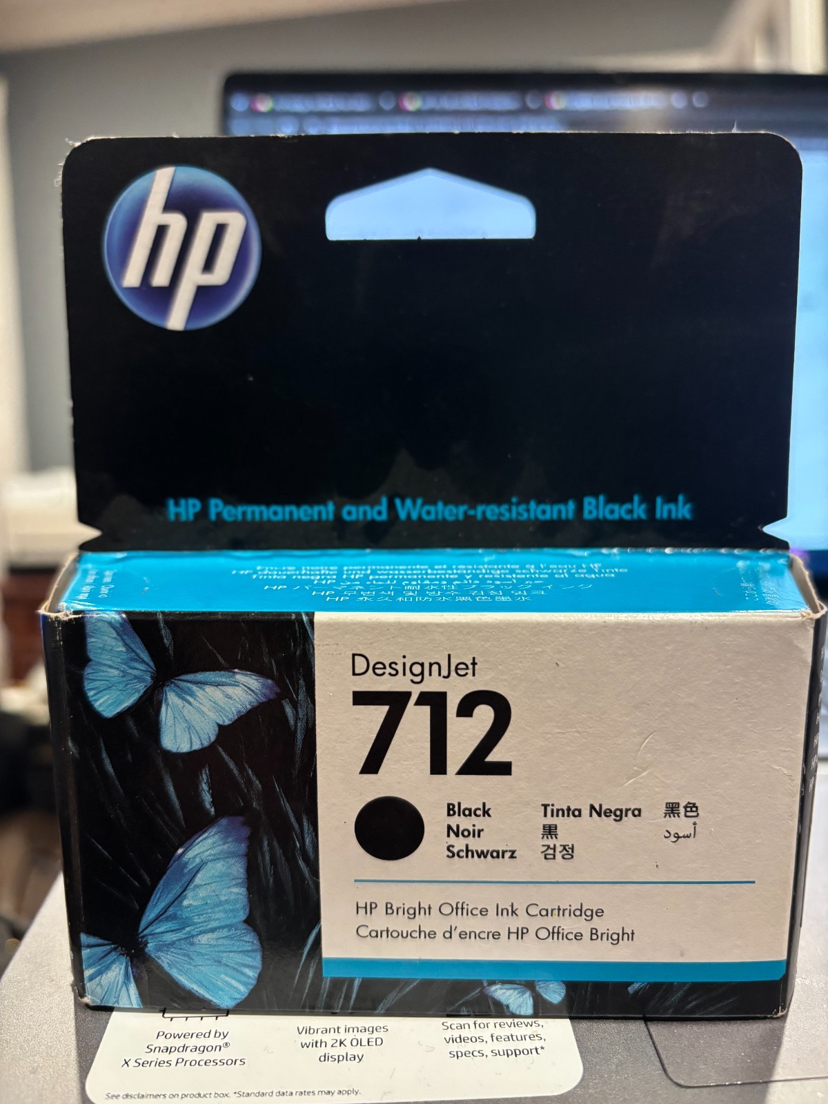 HP 712 38-ml Black DesignJet Ink Cartridge, 3ED70A