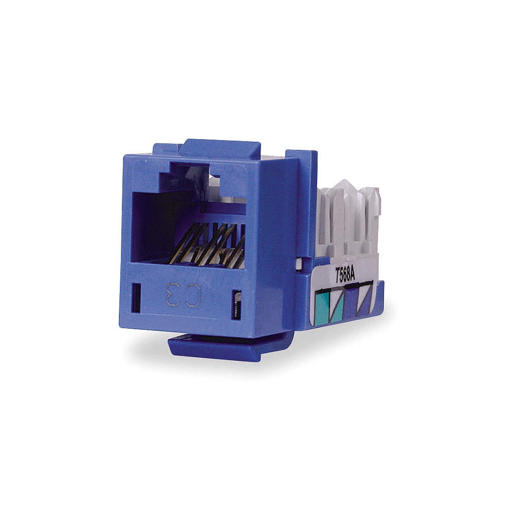HUBBELL PREMISE WIRING HXJ6B Jack,Blue,Cat6,Rj45 3TY64