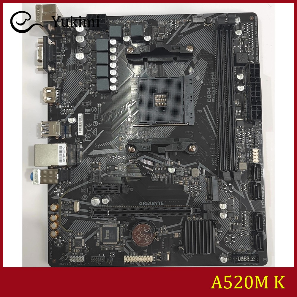 FOR GIGABYTE A520M K V2 DDR4*2 64GB AMD AM4 Micro ATX Ｍotherboard Test OK