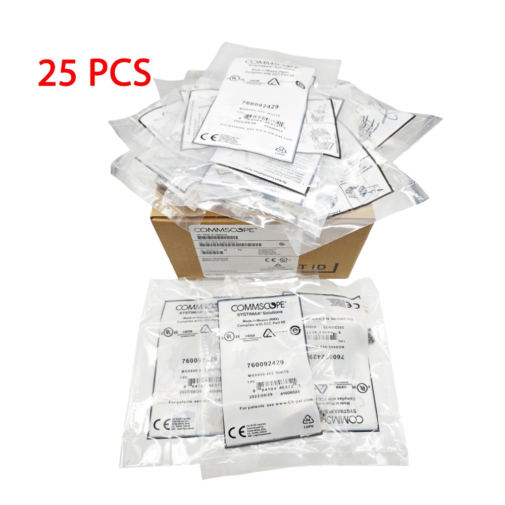 25Pcs For Commscope/Systimax GigaSpeed 10Gig Cat6a Modular Jack White MGS600-262