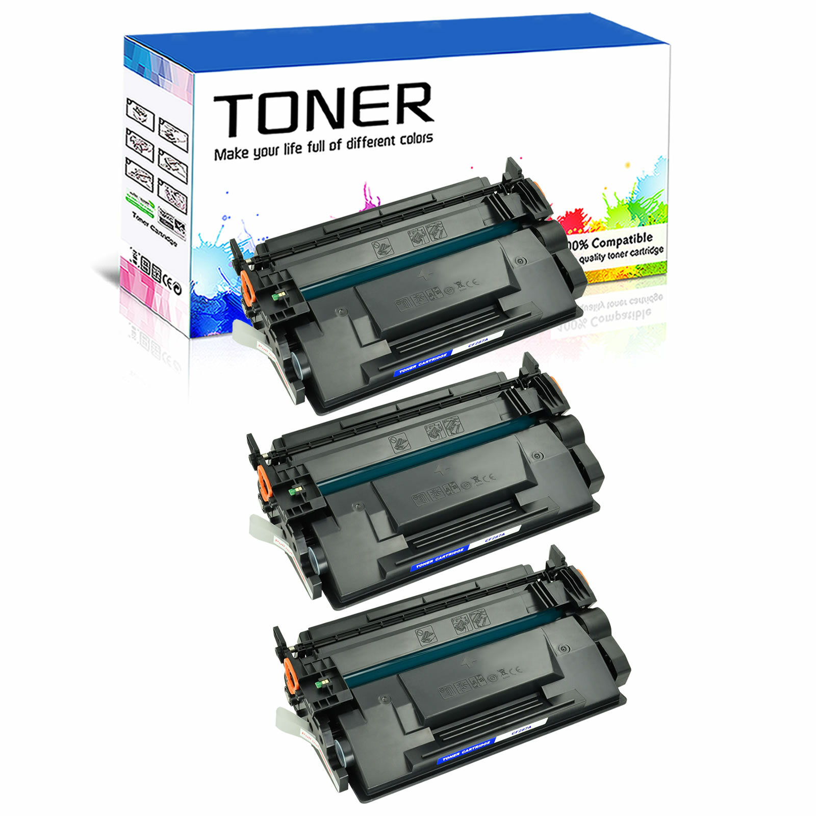 3 Pack CF287A 87A Toner Cartridge for HP LaserJet Pro M501 M501dn M501n MFP M527