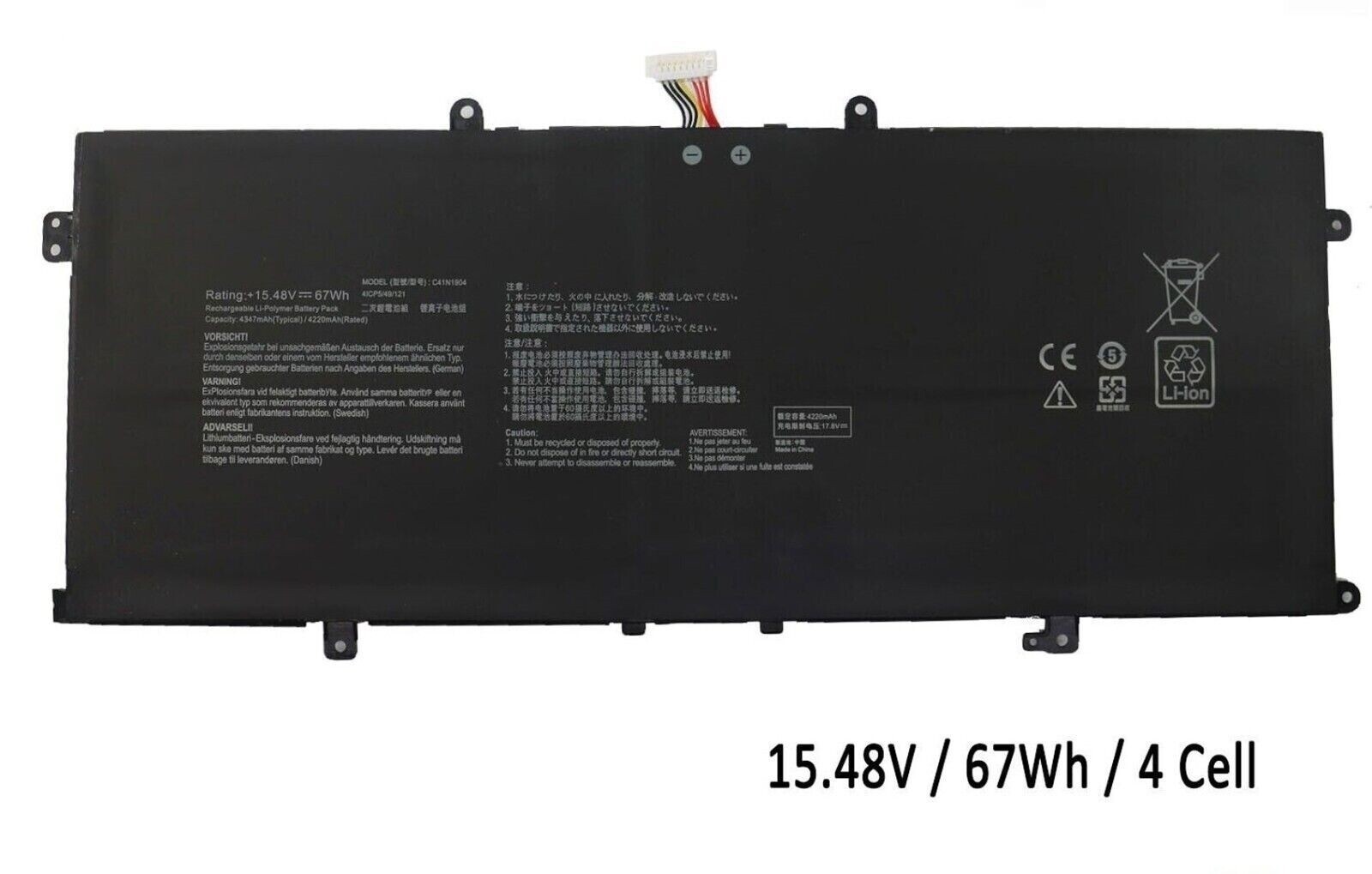 4Cell 15.48V 67Wh Battery for Asus ZenBook UX425EA UX425E UX425J UX425JA Series