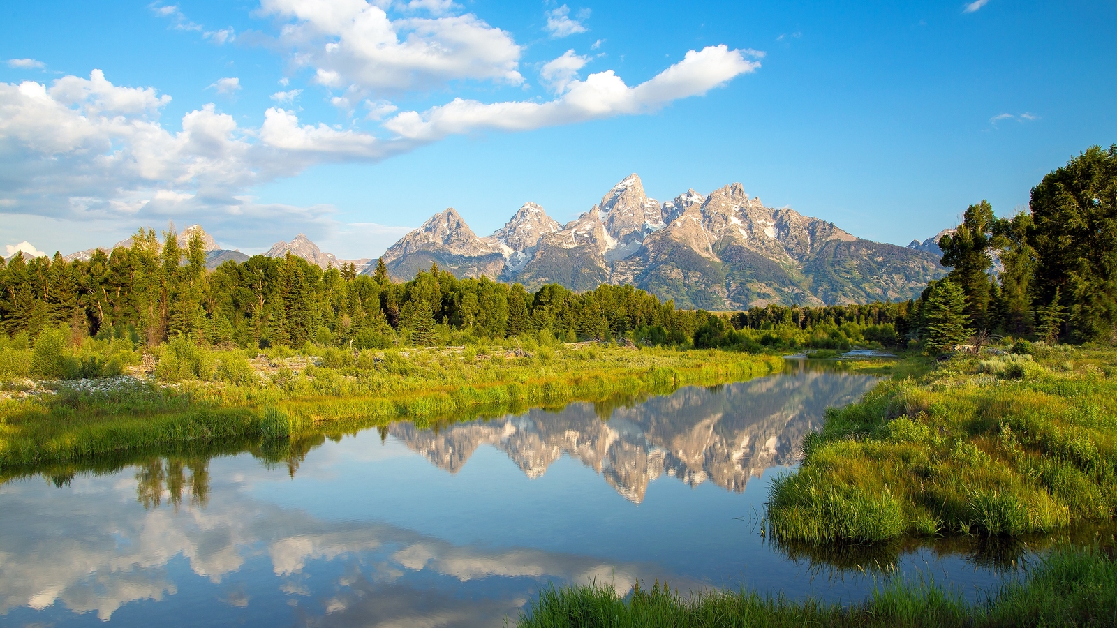 Landscape mountains clouds sky nature river water trees Custom Gaming Mat Desk