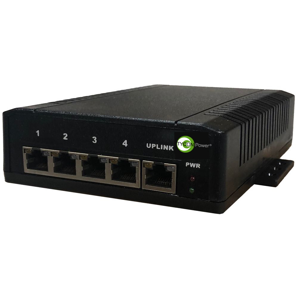 New Tycon Power TP-SW5G-24 5-Port 1G PoE Switch 802.3af/at for AP, CCTV, VoIP