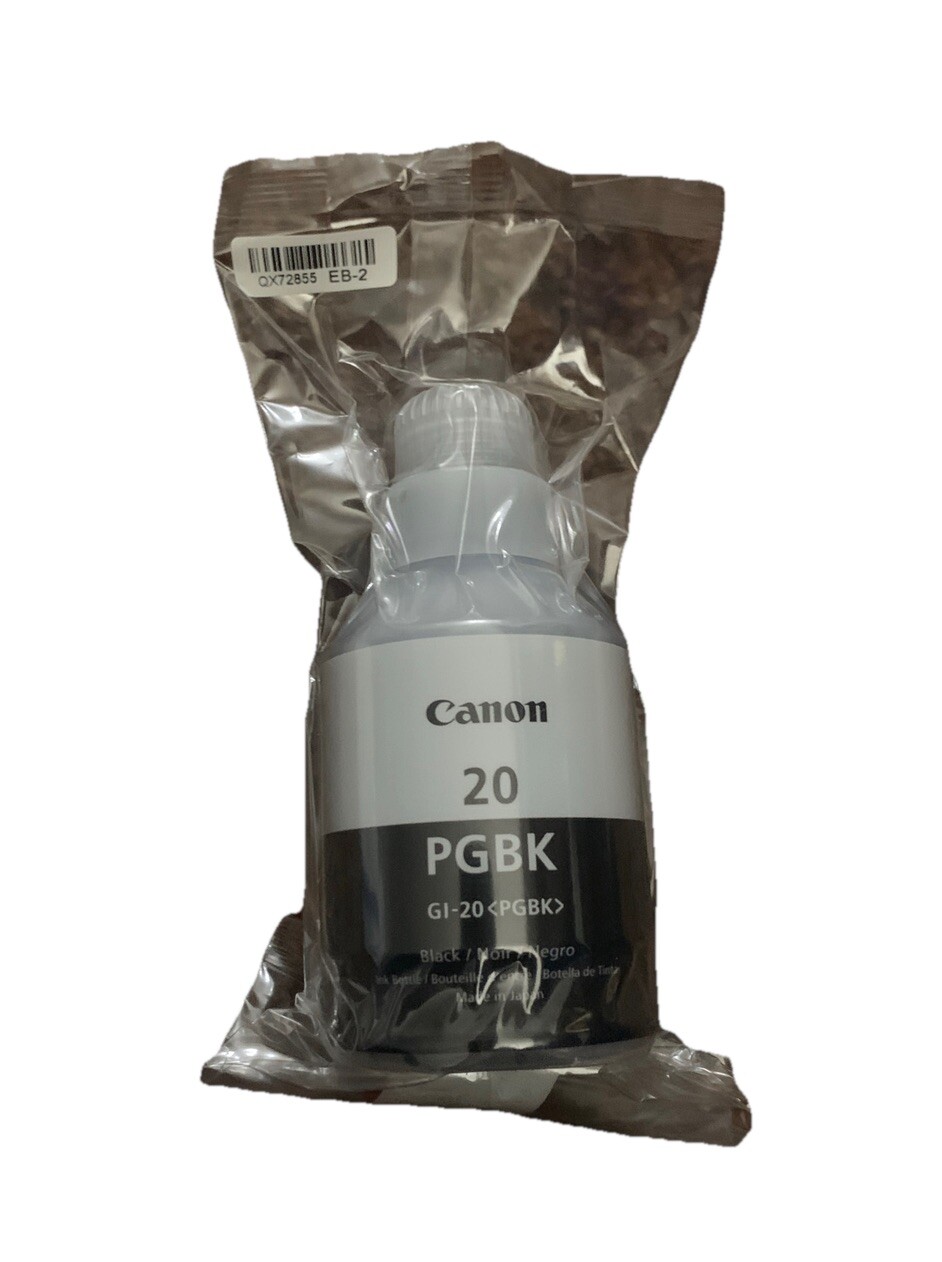 Genuine Canon GI-20 PGBK Black Ink Refill Bottle EB-2. 170ml. New