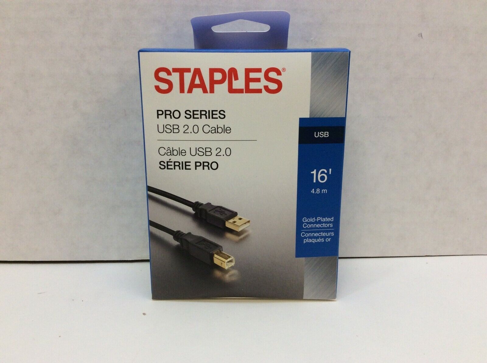 Staples 16' Pro Series USB 2.0 Printer Cable, Black,  
