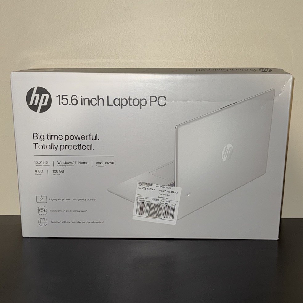 HP 15-fd0094wm Laptop 15.6" HD Intel N250 1.3GHz UHD Graphics 4GB 128GB UFS
