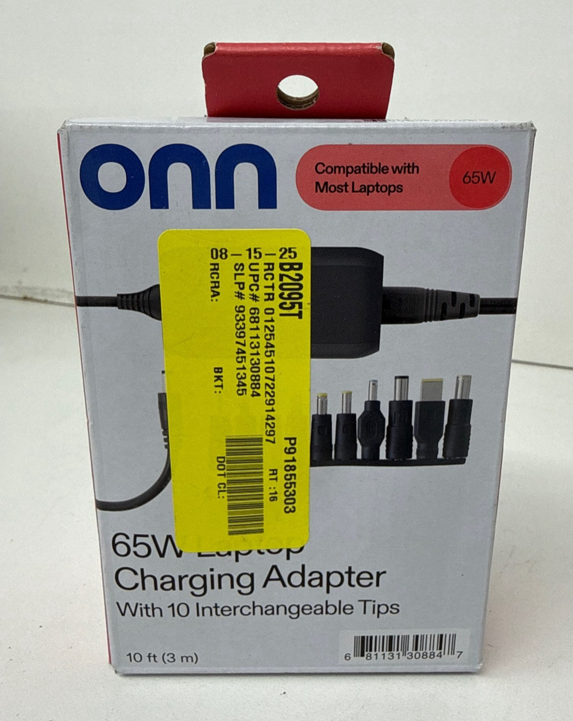 ONN ADS-65QI-19A-2 65W Universal Laptop Charger with 10 Interchangable