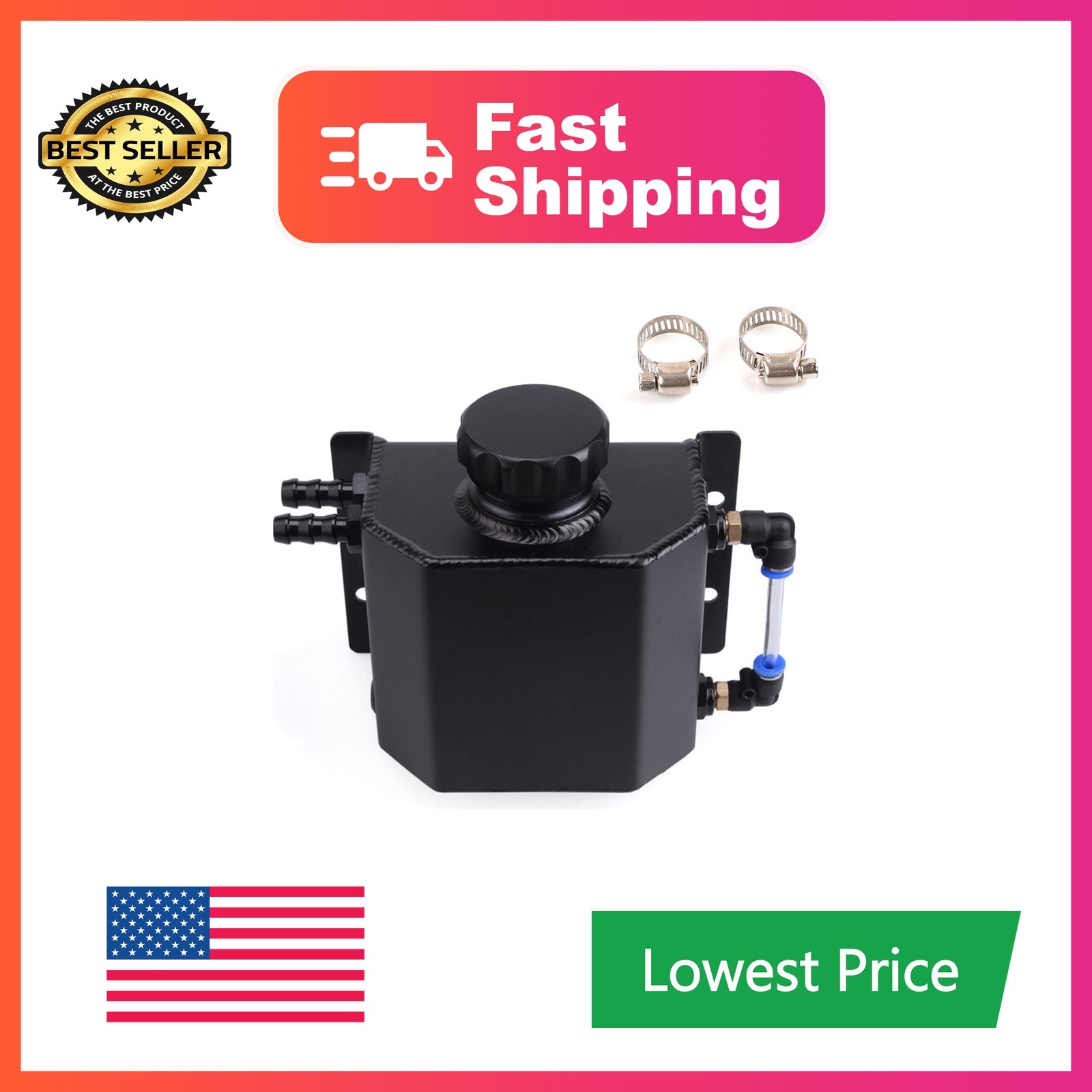 Universal Coolant Overflow Tank, Coolant Reservoir Tank, Coolant Recovery