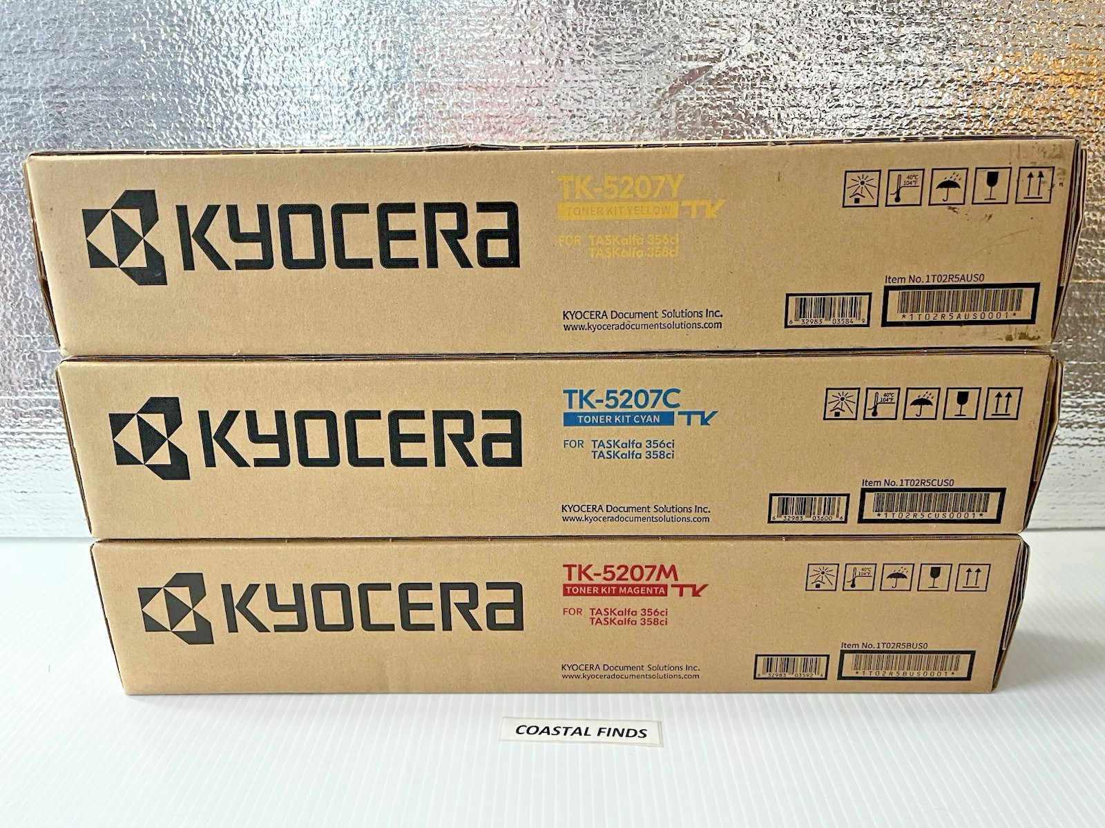 Kyocera TK-5207 Toner CMY Color Set (3) OEM NEW Sealed TK-5207C TK-5207M ""07Y