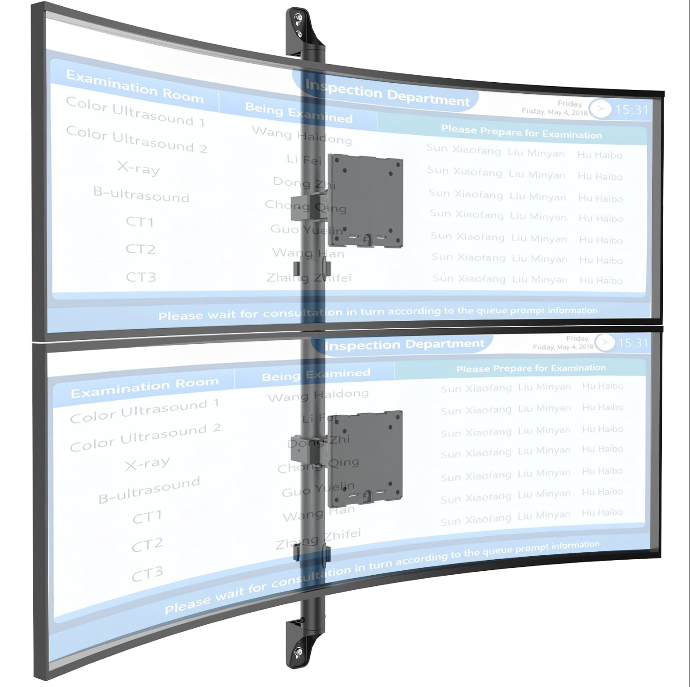 17-57" Dual Monitor Wall Mount Vertical Stand Heavy Duty 012ARMV-49 WALI