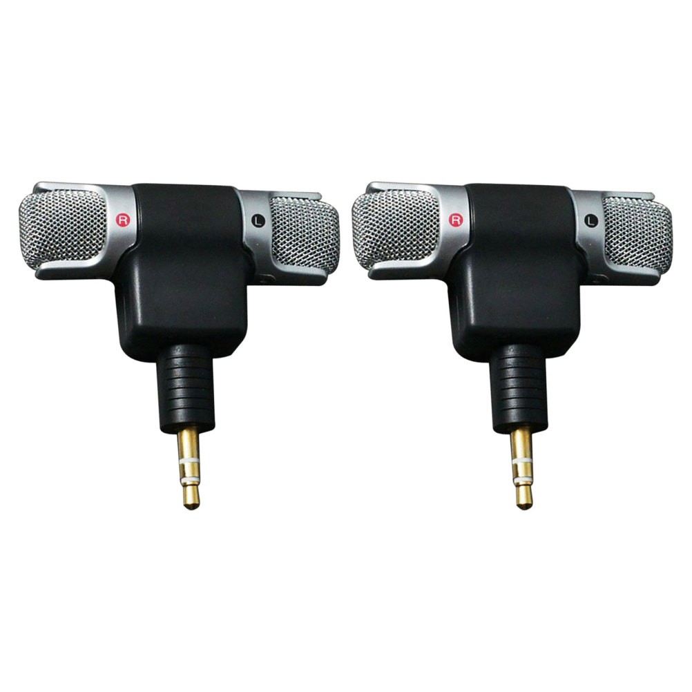 2Pcs Mini Portable Omnidirectional Pc Microphone for Gaming and Laptop Use Black