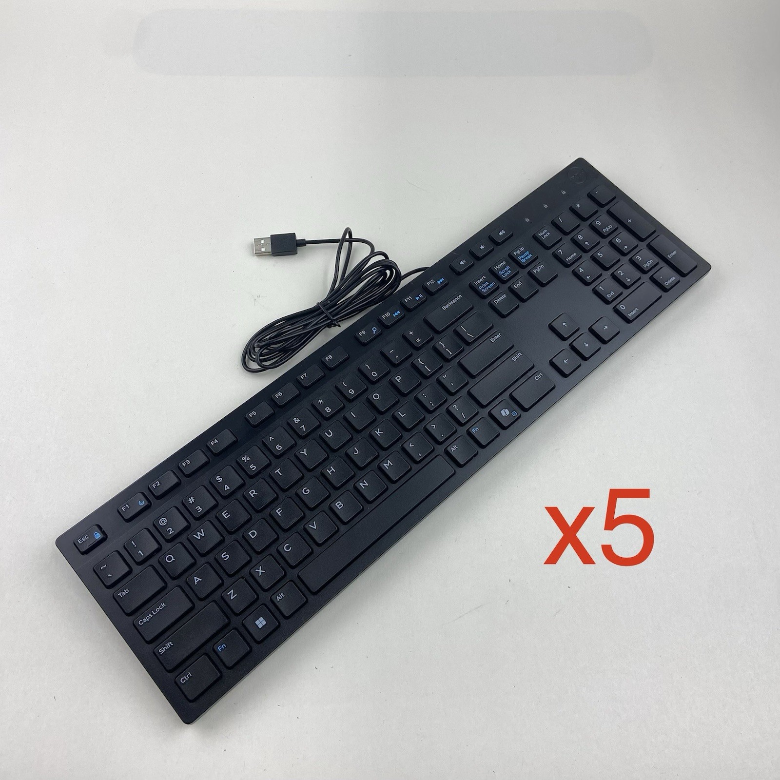 Dell KB216 Slim Black USB Wired Desktop Keyboard - Lot of 5