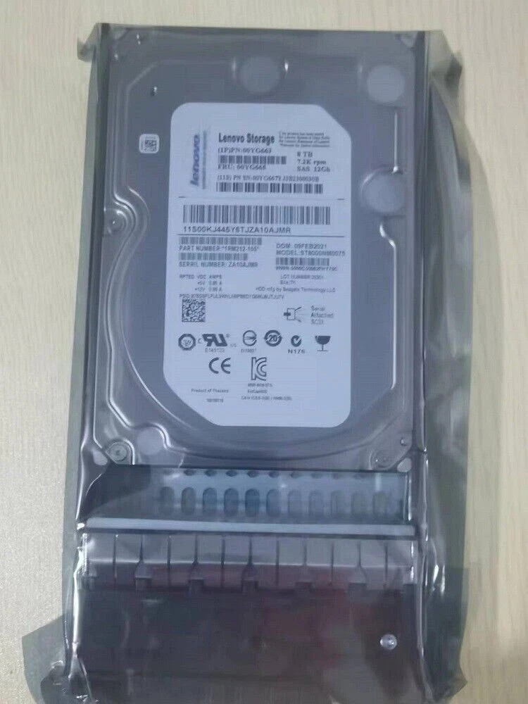 NEW FOR Lenovo Storage 00YG663 00YG665 8TB 7.2K SAS 12G 3.5" HDD Hard Drive