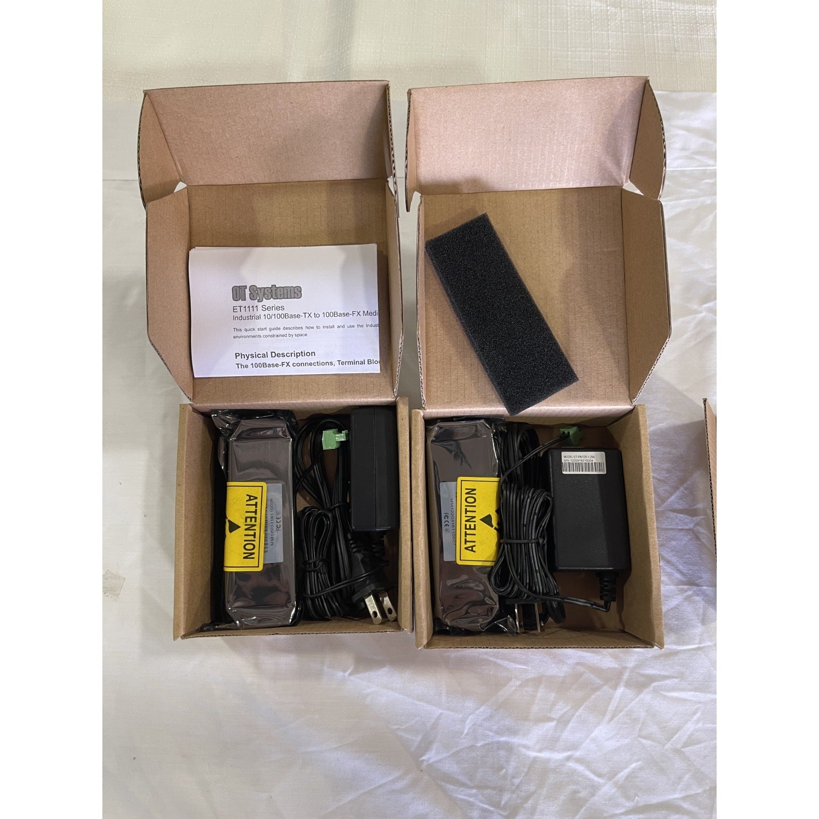 2-Pack OT Systems ET1111-A-MT Micro Industrial Media Converter SC Fiber