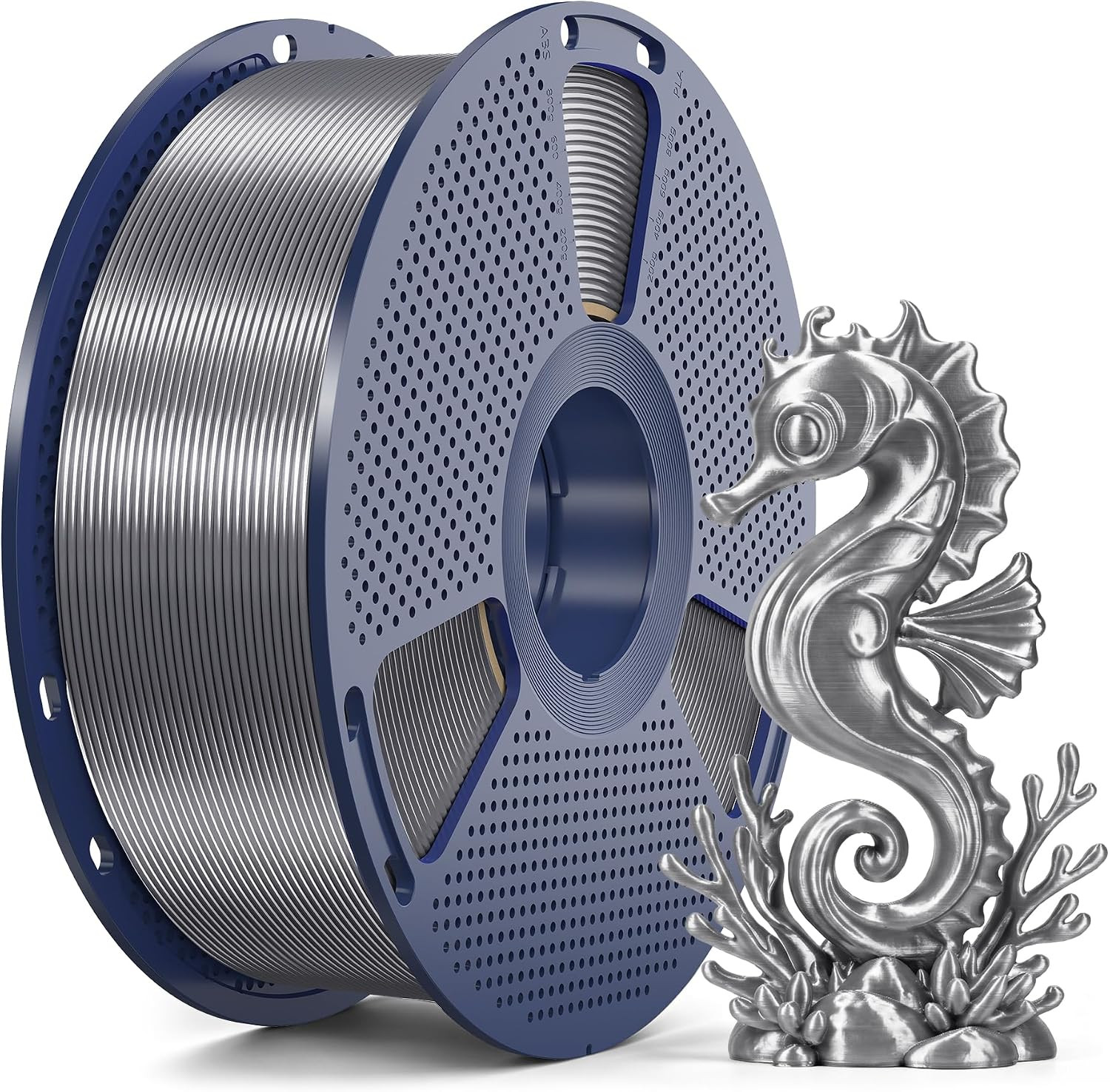 Silk 2.0 PLA 3D Printer Filament, 1KG, Titanium Steel