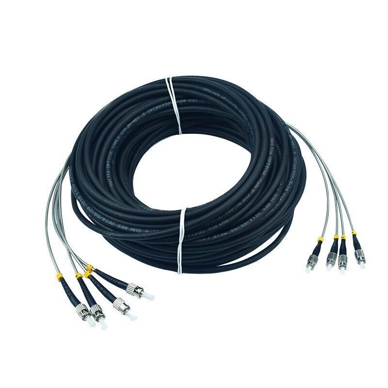 200M Field Outdoor Fiber Cable FC-ST Single Mode SM 4 Strand Fiber Patch Cord