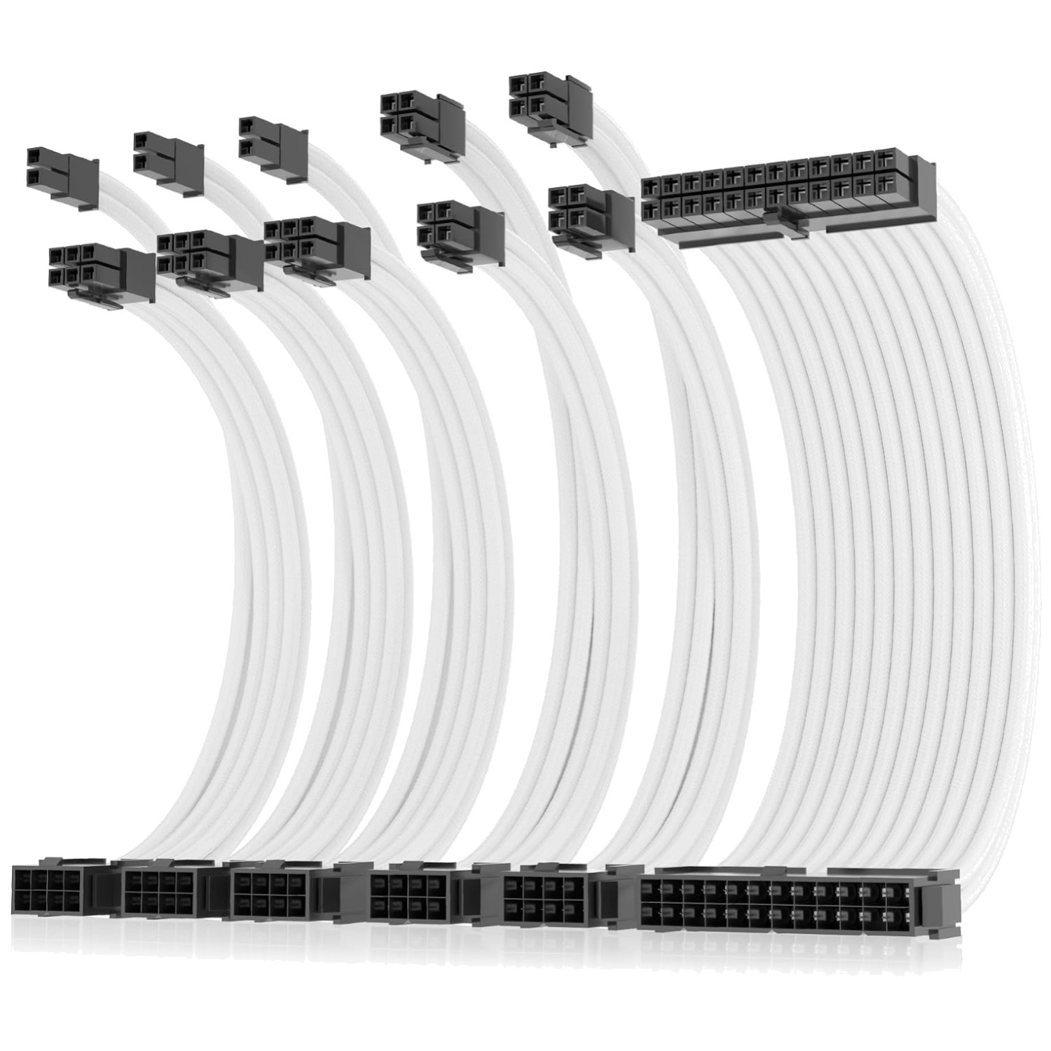 16AWG Pro Power Supply Sleeved Cable, White Power