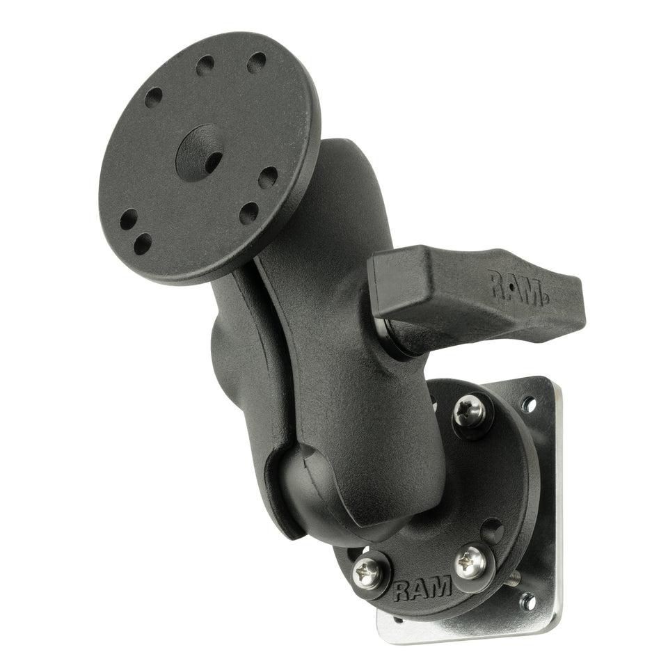 RAM Mounts W128194338 RAM-101-B-225B2U Drill Down Dashboard Mount with Back ~E~