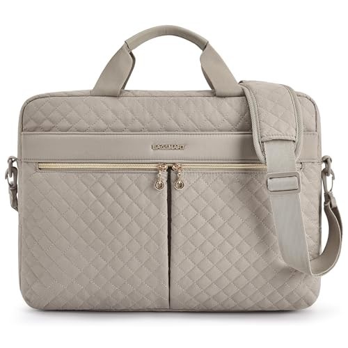Laptop Bag for Women, 17.3 Inch, Briefcase Style, Warm Gray