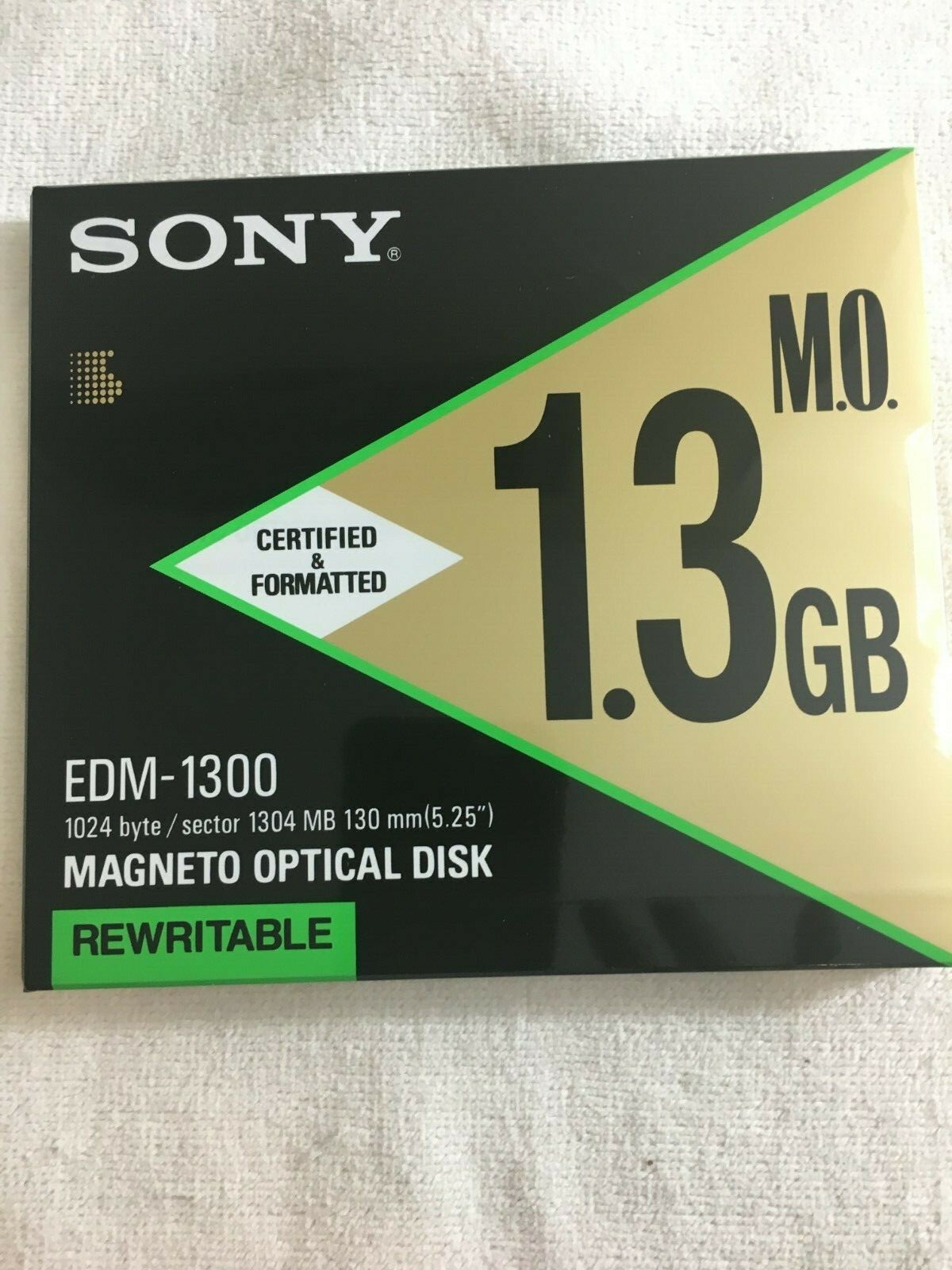 Sony EDM-1300 1.3GB, REWRITABLE  Magneto Optical Disk -  NEW Sealed.
