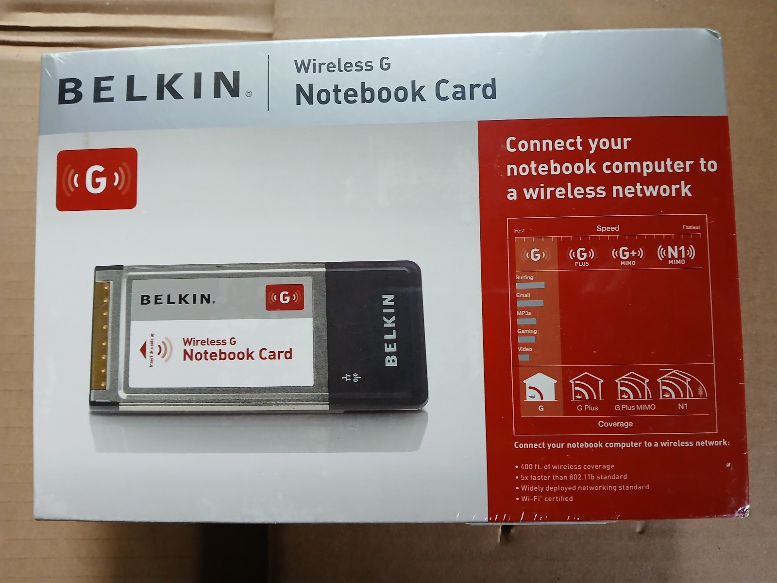 Belkin G Wireless Notebook Card Network Adapter F5D7010 IEEE 802.11g CardBus