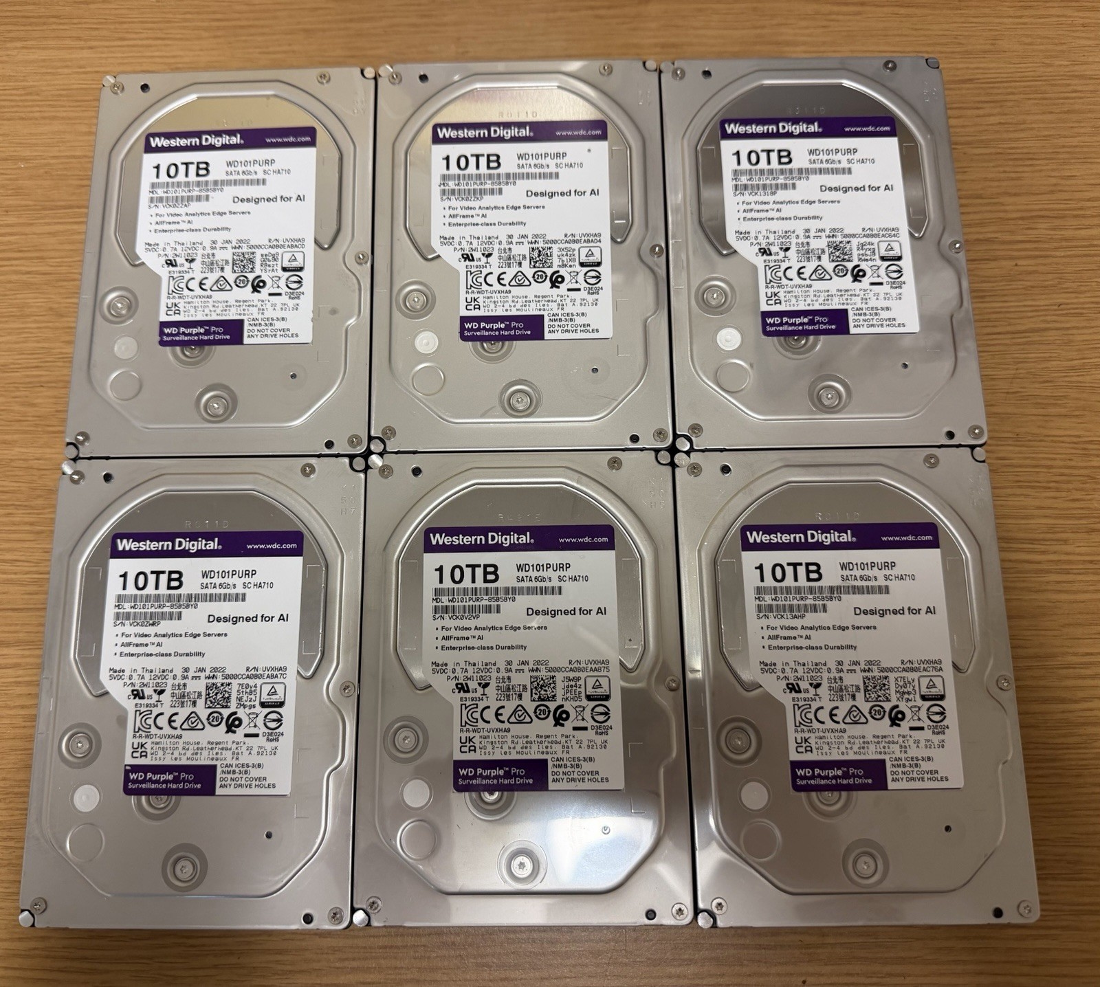 WD WD101PURP Purple Pro 3.5" Hard Drive, 10 TB,  SATA 6 Gb/s