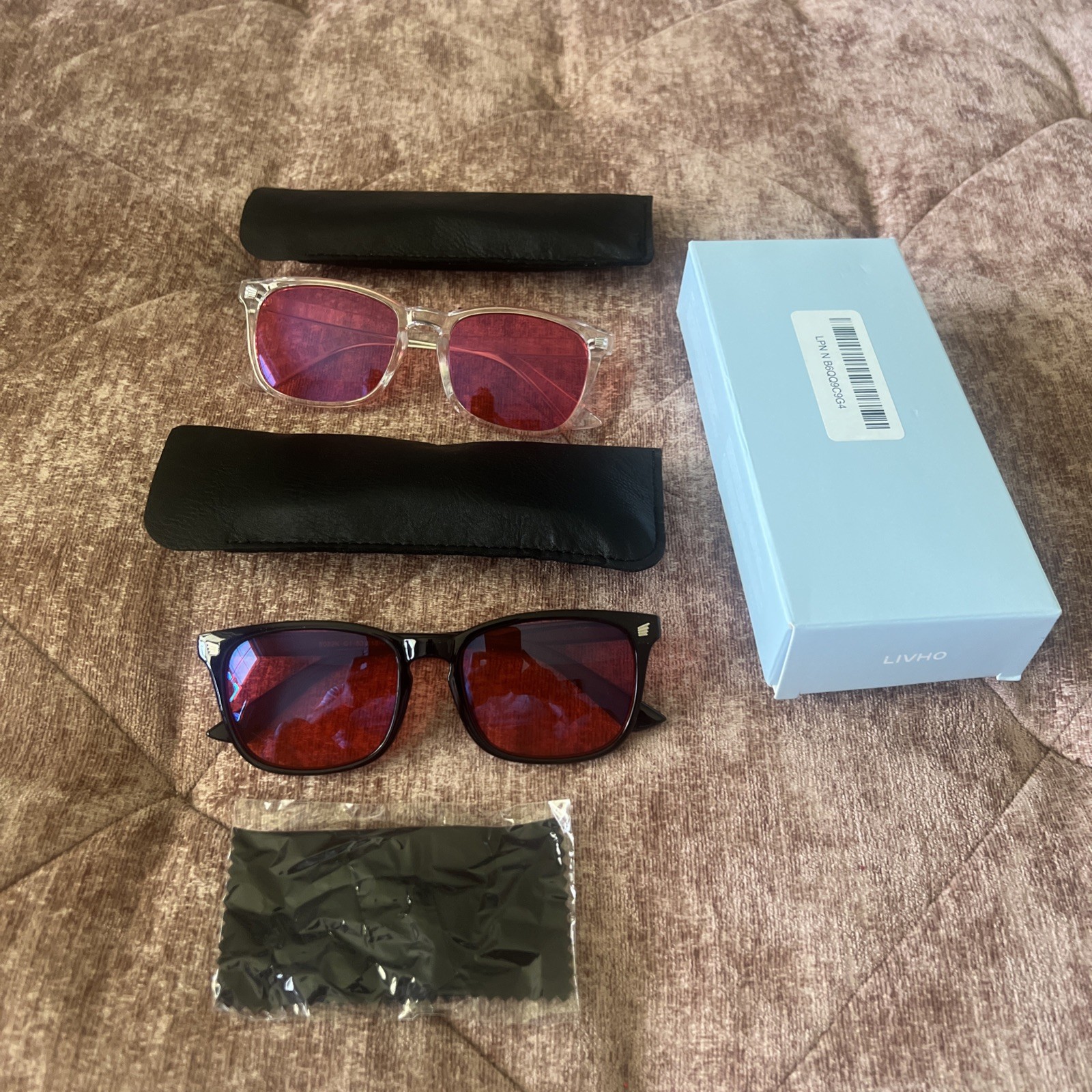 Blocking Gaming Glasses Blue Green Light for Computer Sleeping, Dual Coatings Re
