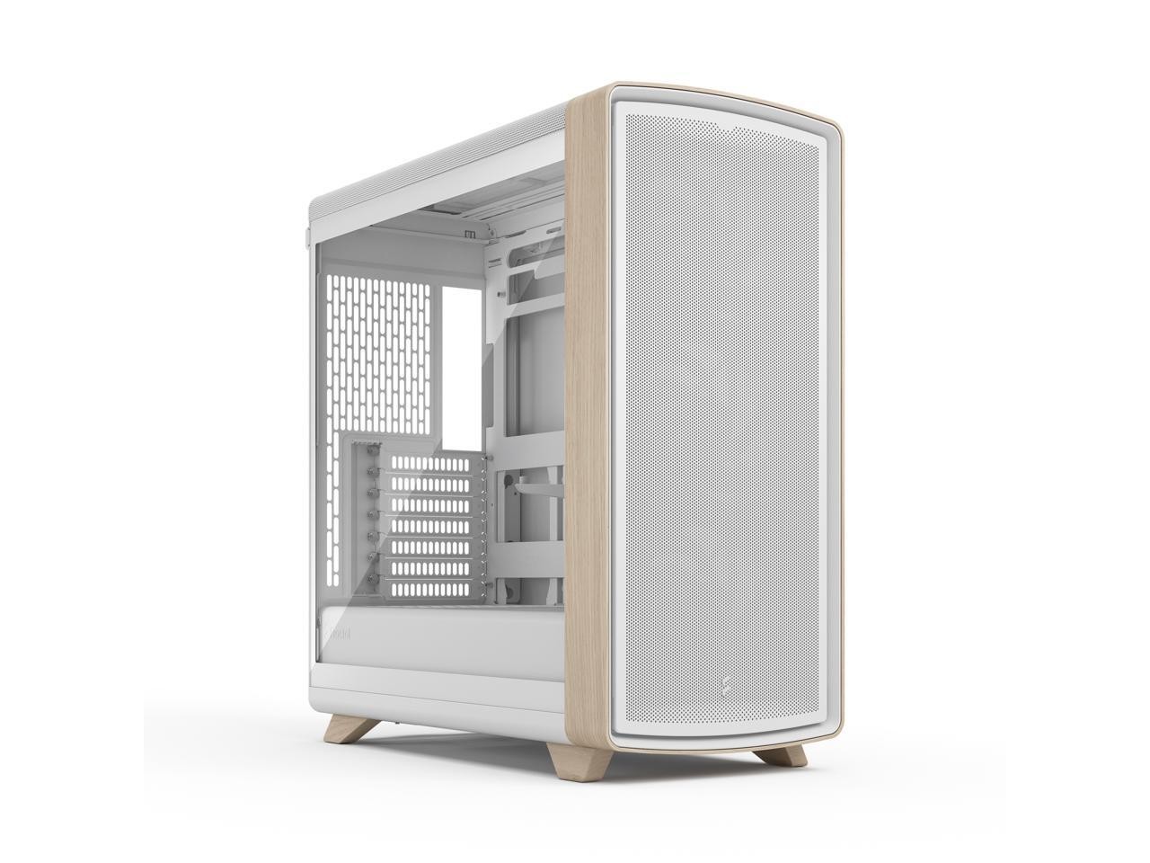 Fractal Design Summit Chalk White TG Light Oak PC Gaming Case - Tempered Glass