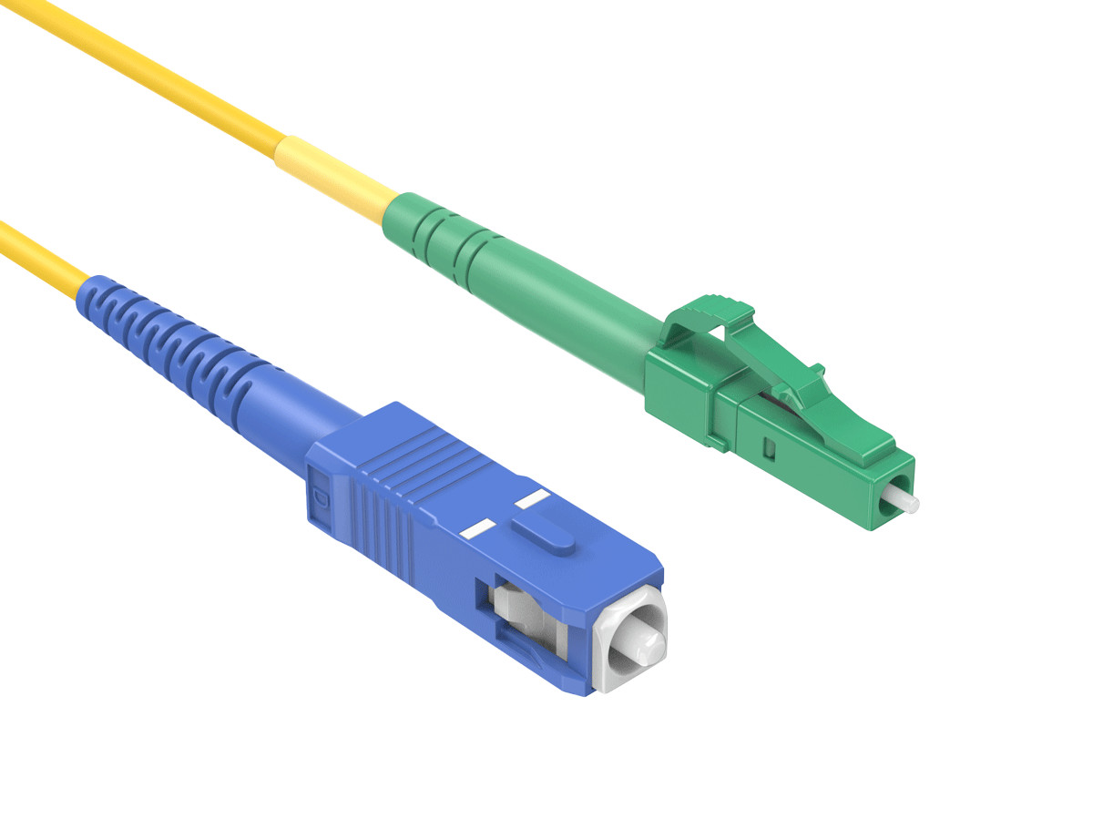 2m LC/APC to SC/UPC Simplex Single Mode Fiber Patch Cable OS2 9/125 Yellow