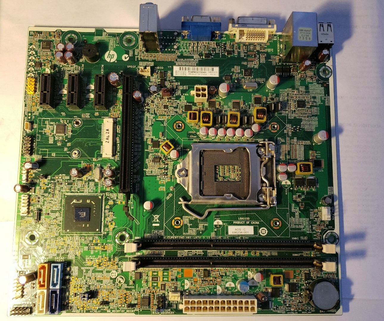 HP Pro 3500 Microtower PC H-Cupertino-H61-uATX Motherboard- 701413-001