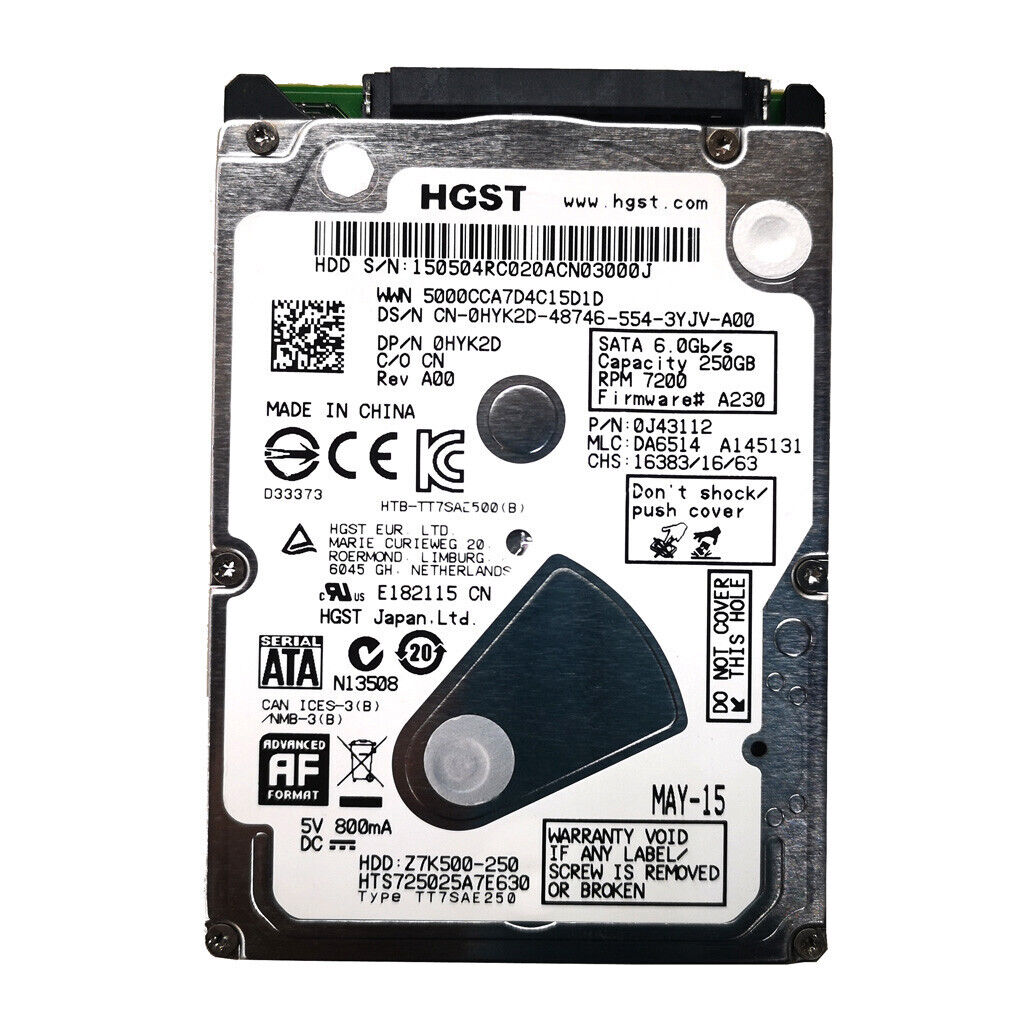 HGST 250GB HDD HTS725025A7E630 SATA 2.5\