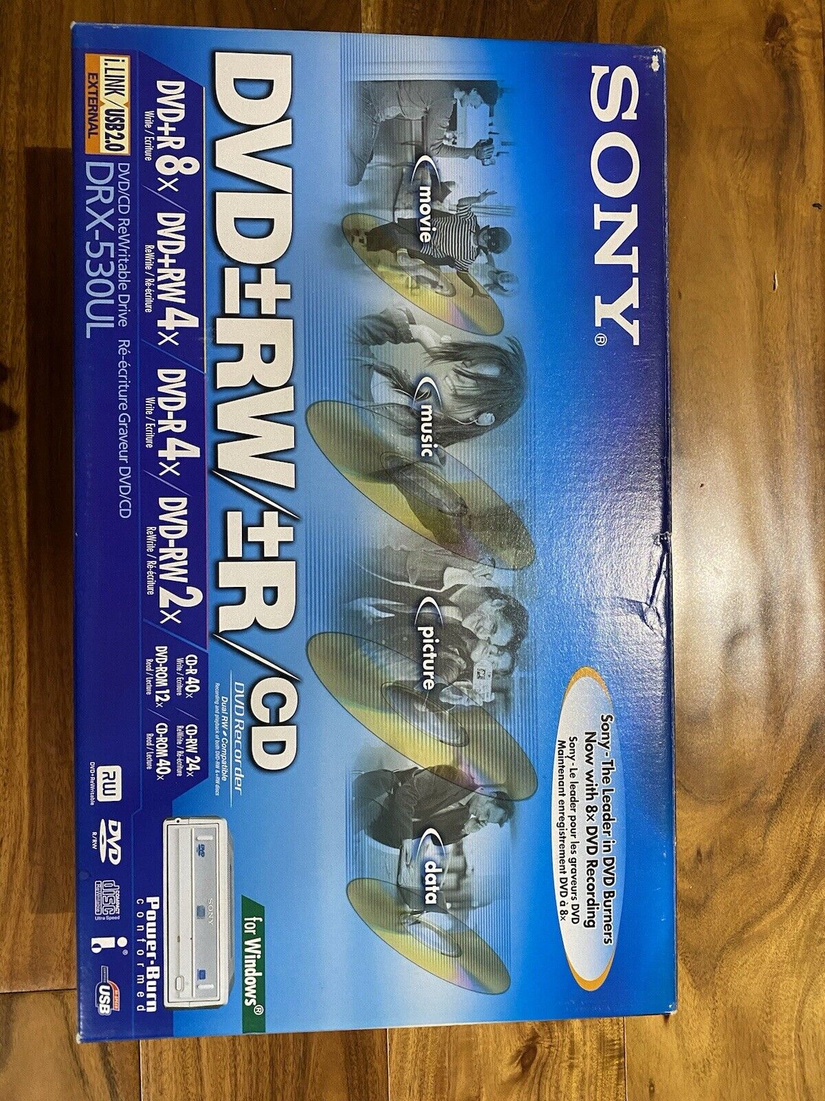 NEW Sony DRX-530UL dvd+rw+r dvd cd rewritable drive in box