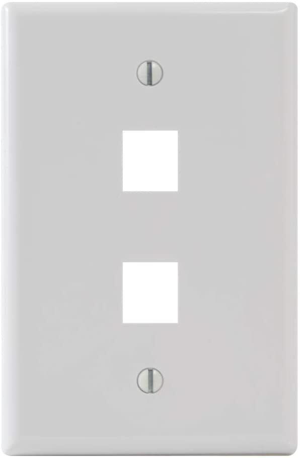 ICC Classic Oversized Faceplate with 2 Ports in Single Gang, White
