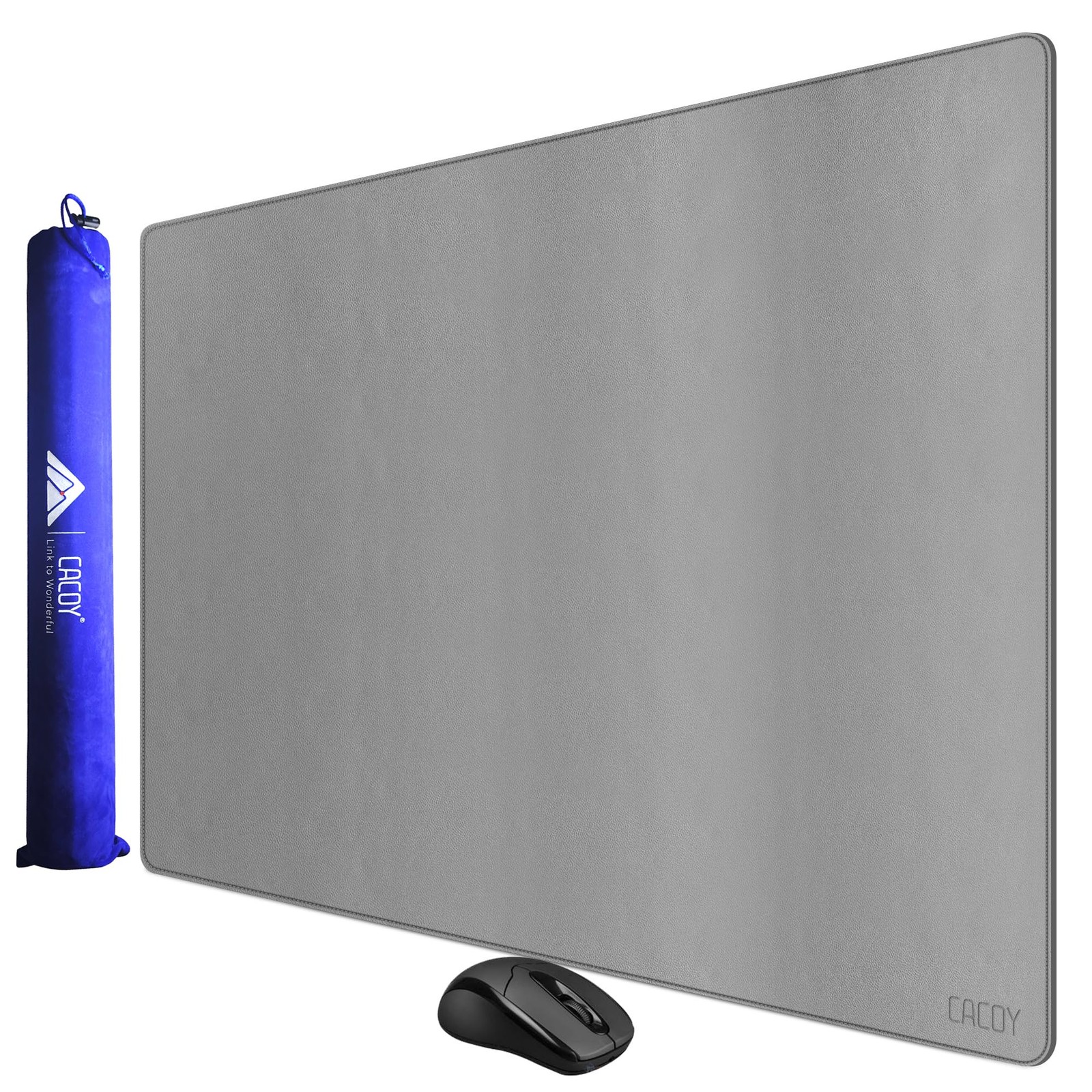 40x24 Inch Grey PU Leather Mouse Pad XXL Large Computer Desk Blotter Keyboard