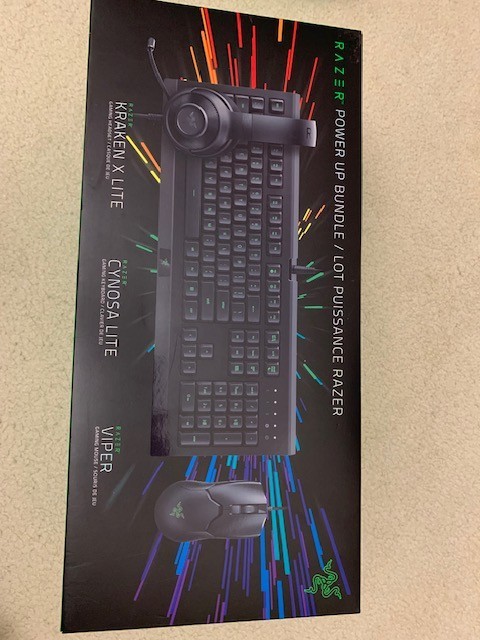 Razer Power Up Gaming Bundle Cynosa Lite + Kraken X Lite + Viper Mouse - NEW