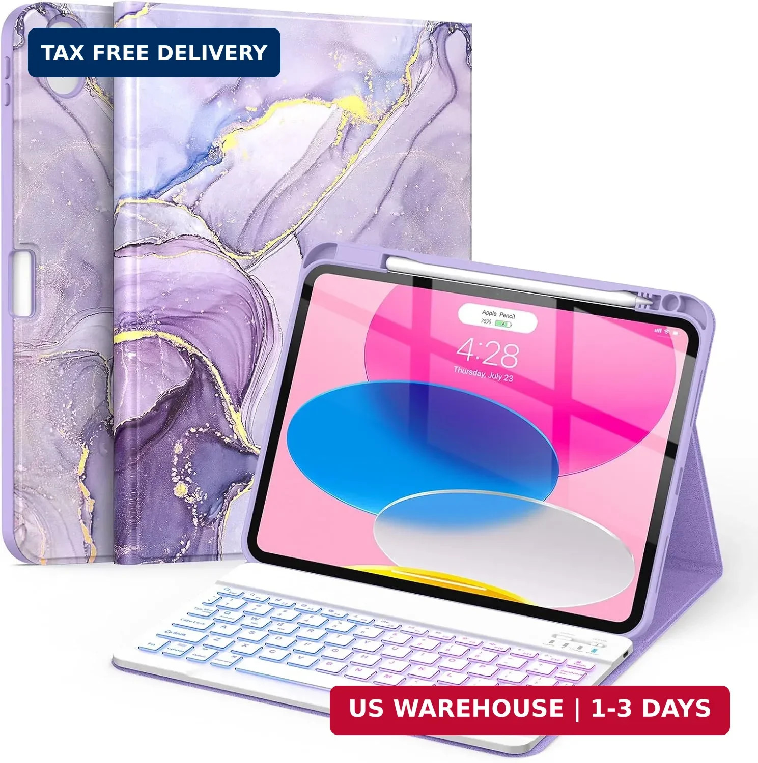 Soke for iPad (A16) 11th/10th Generation Case with Keyboard(2025/2022)-7 Color B