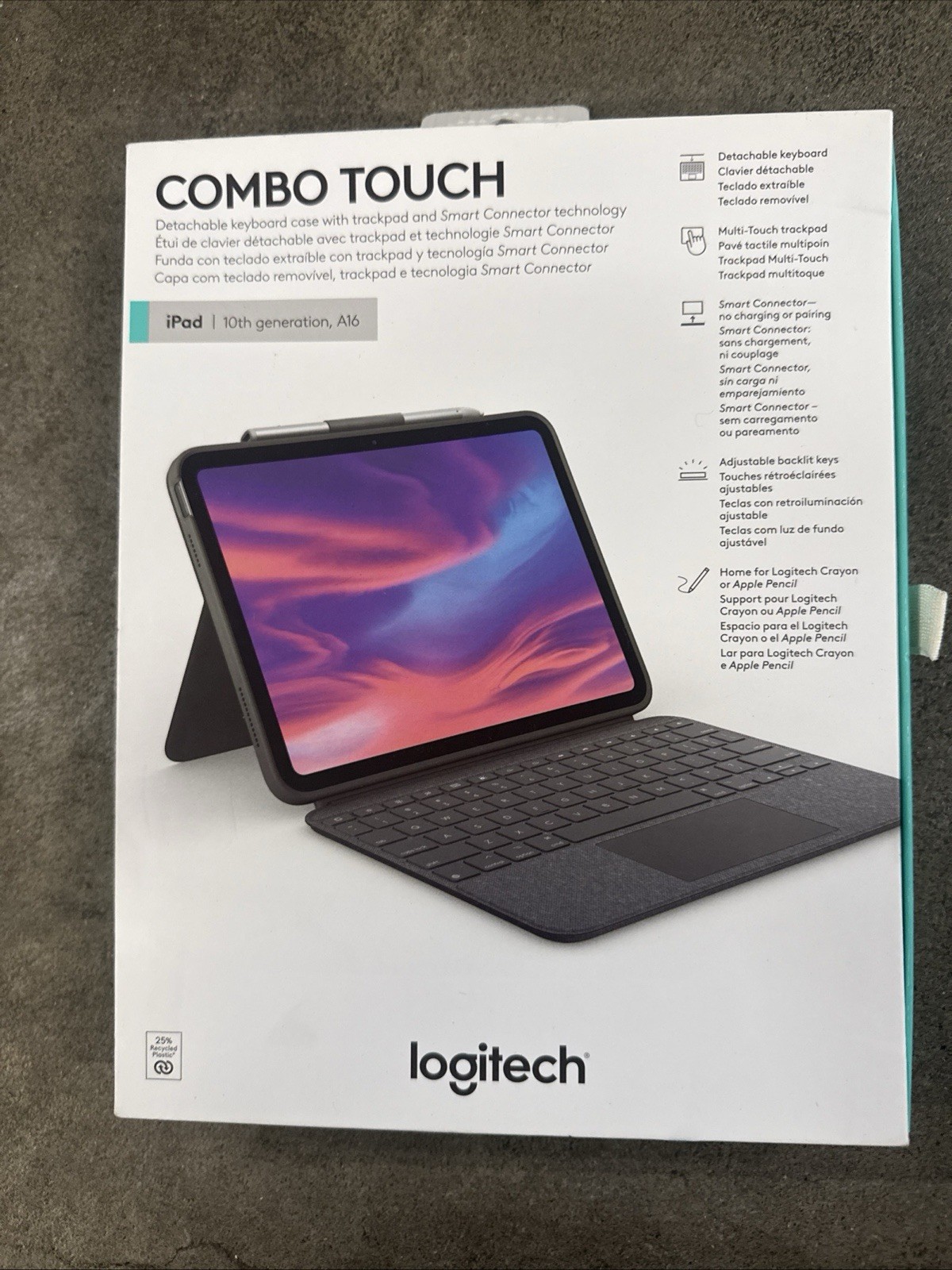 Logitech Combo Touch Folio Keyboard Case for iPad 10th Gen & A16