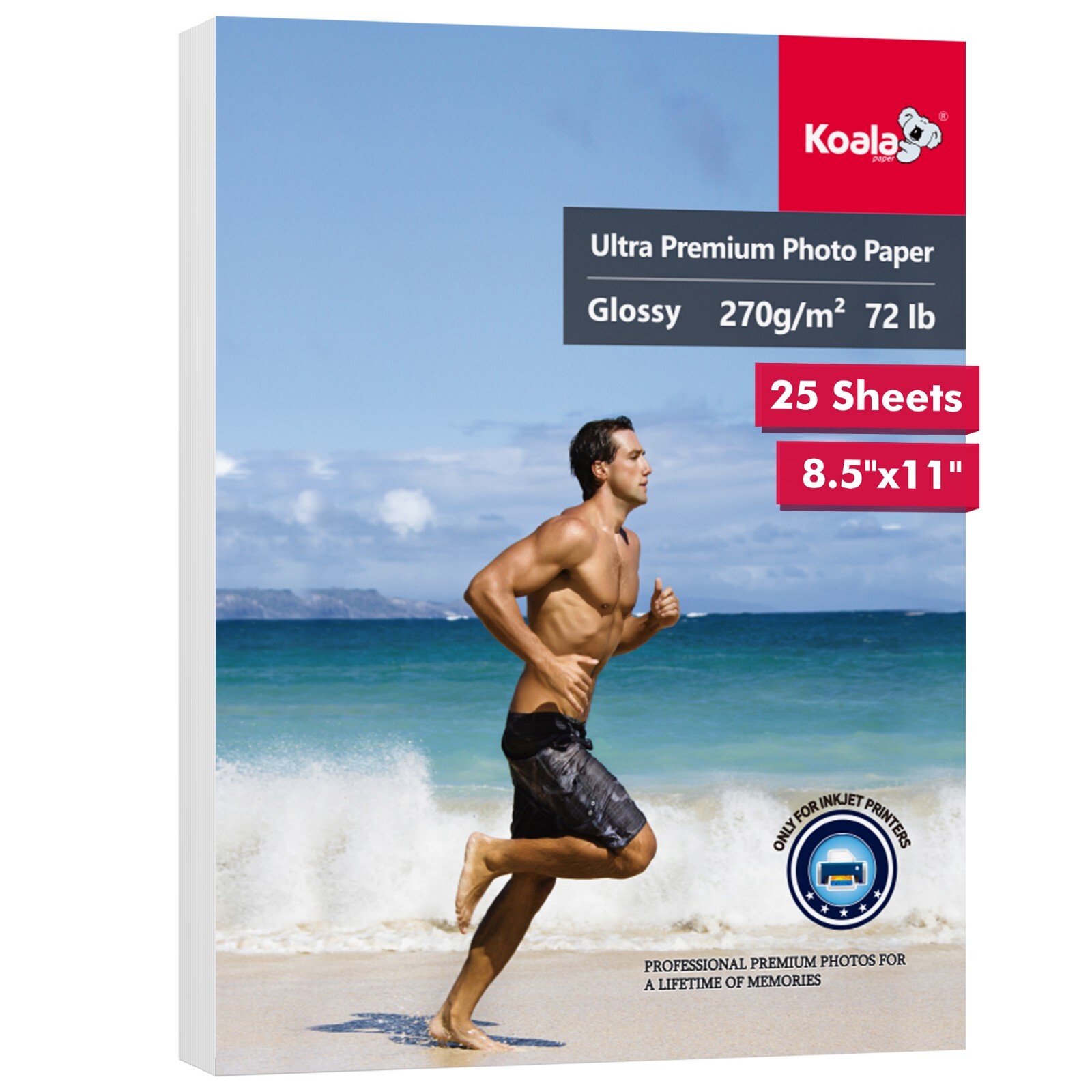 Koala Ultra Premium 72lb Glossy Photo Paper 8.5X11 270g for Inkjet Printer Epson