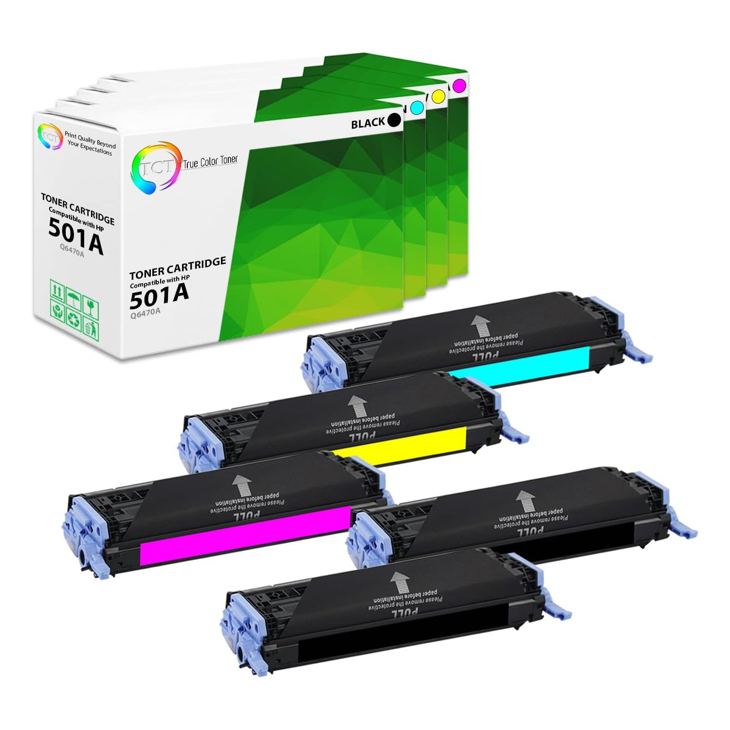 TCT 5PK 501A 503A Toner Set Q6470A Q7581A Q7582A Q7583A For HP LaserJet 3800