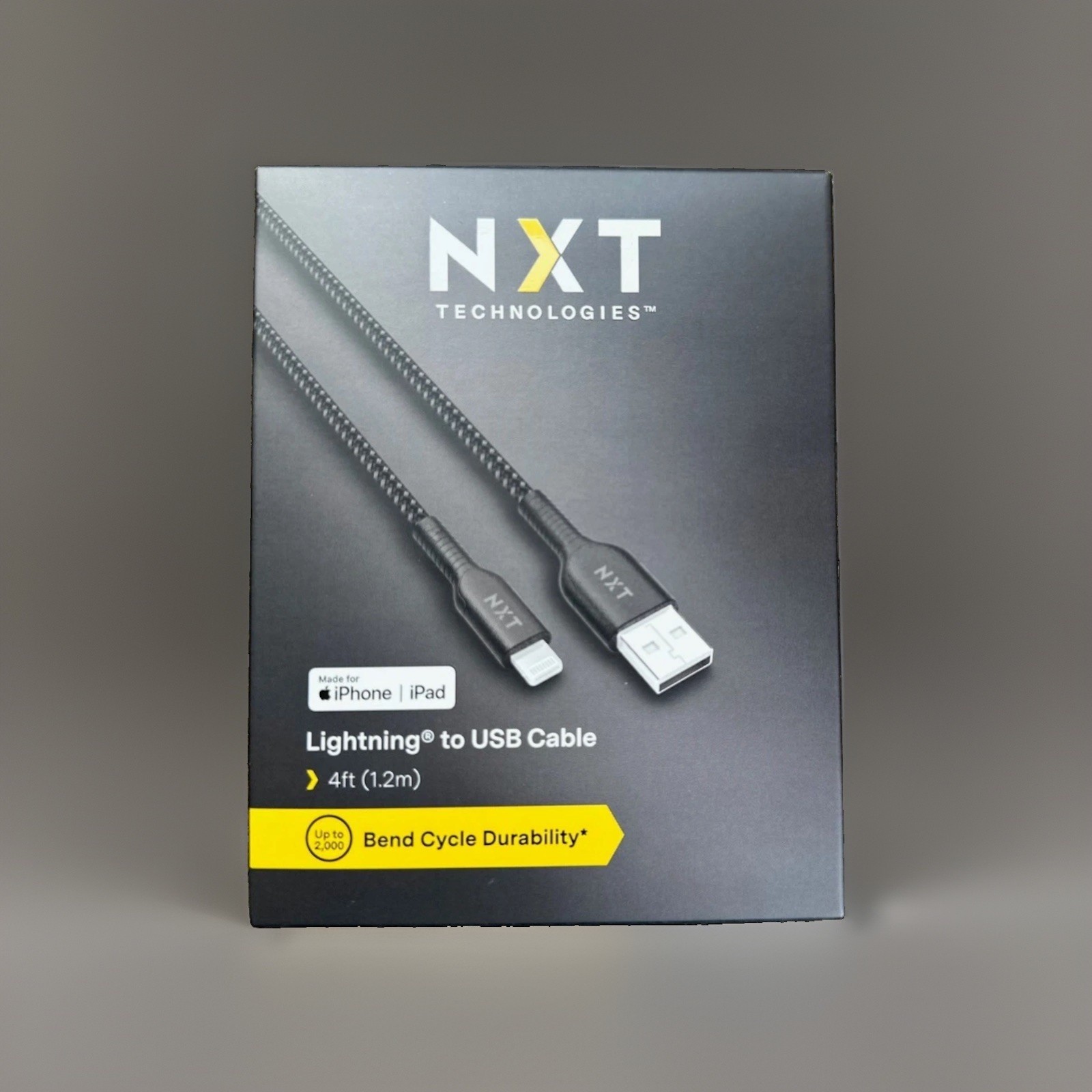 NXT Technologies 4 Ft. Lightning to USB Cable Black NX60466 - Discontinued Rare