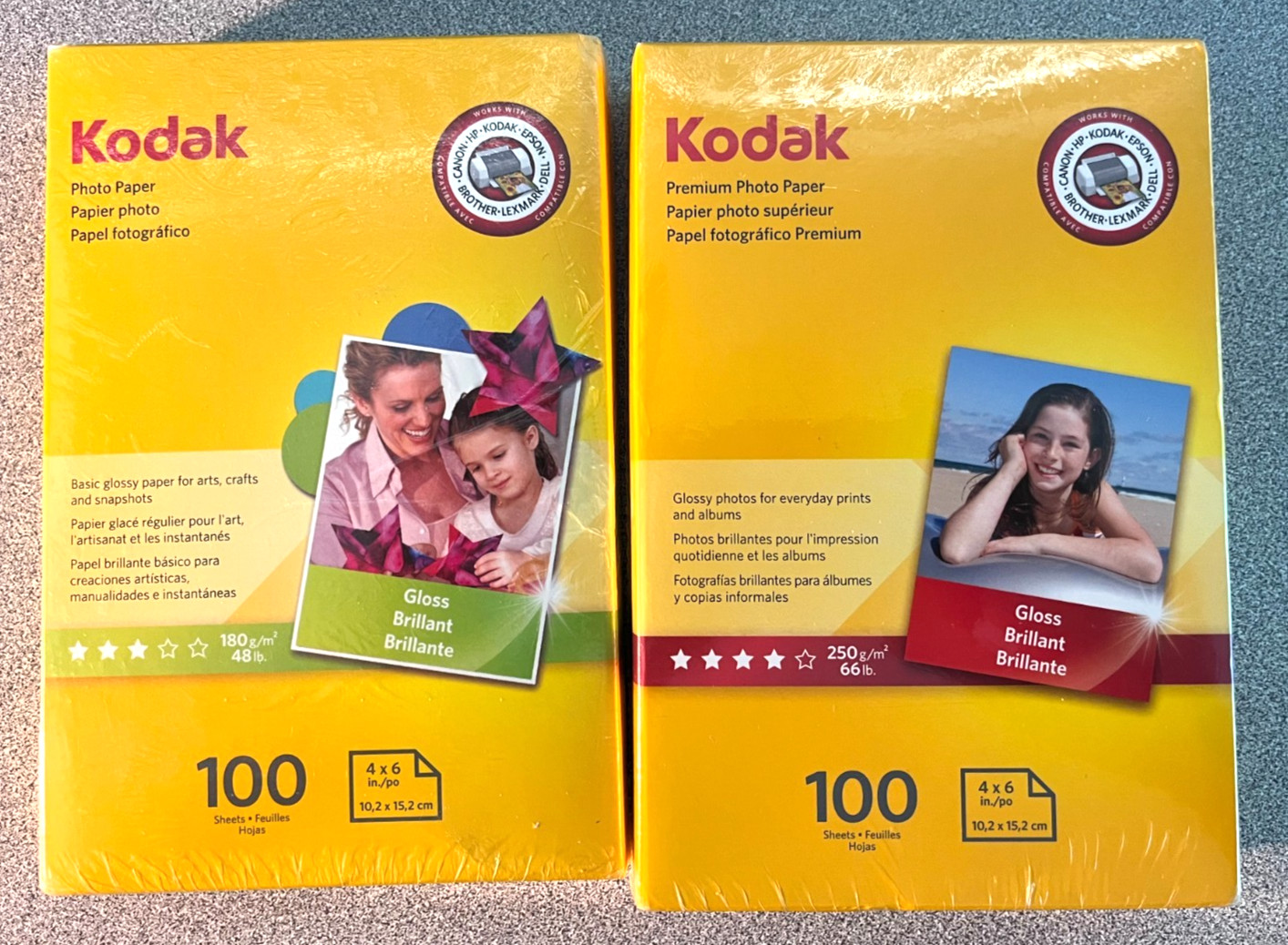 Kodak Premium Photo Paper 100 Sheets 4 x 6", Glossy, New in Box - 2 boxes