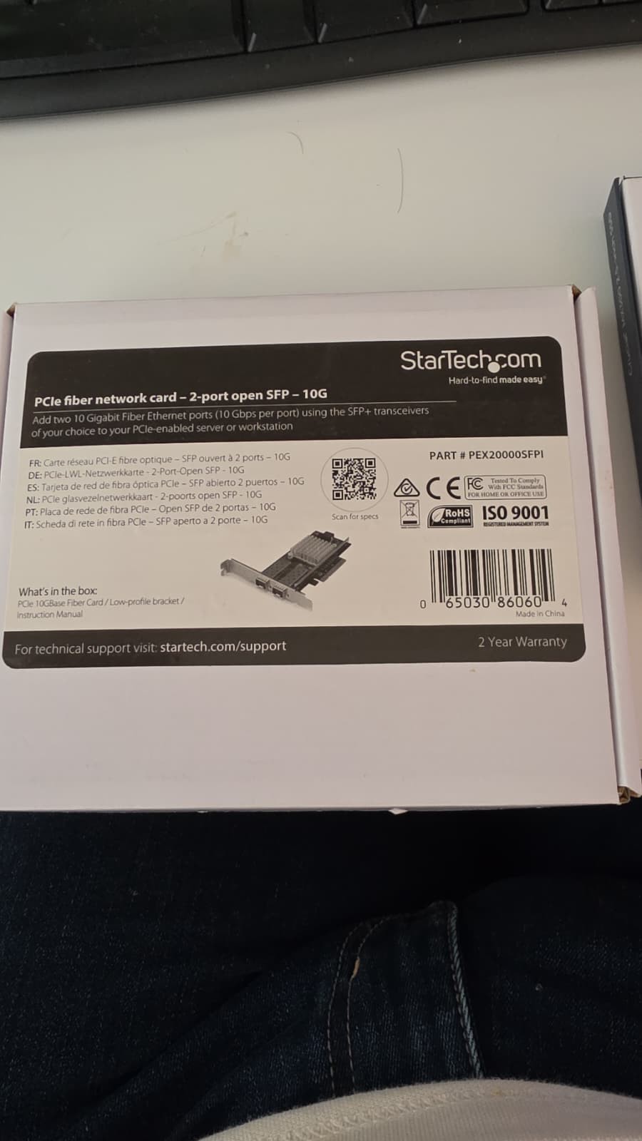 StarTech PEX20000SFPI 2-Port 10G SFP+ Fiber Network Interface PCIe Adapter Card